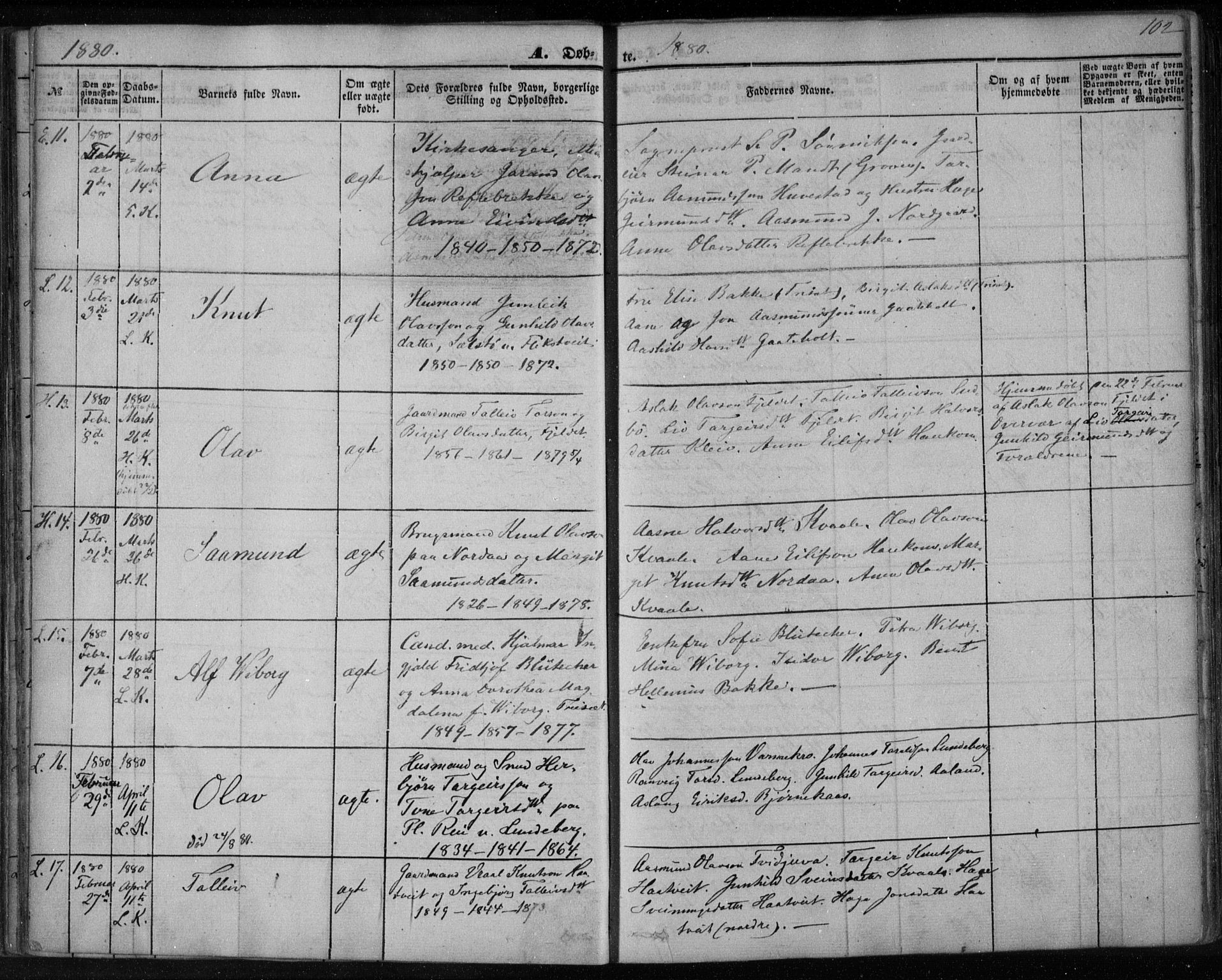 Lårdal kirkebøker, AV/SAKO-A-284/F/Fa/L0006: Parish register (official) no. I 6, 1861-1886, p. 102