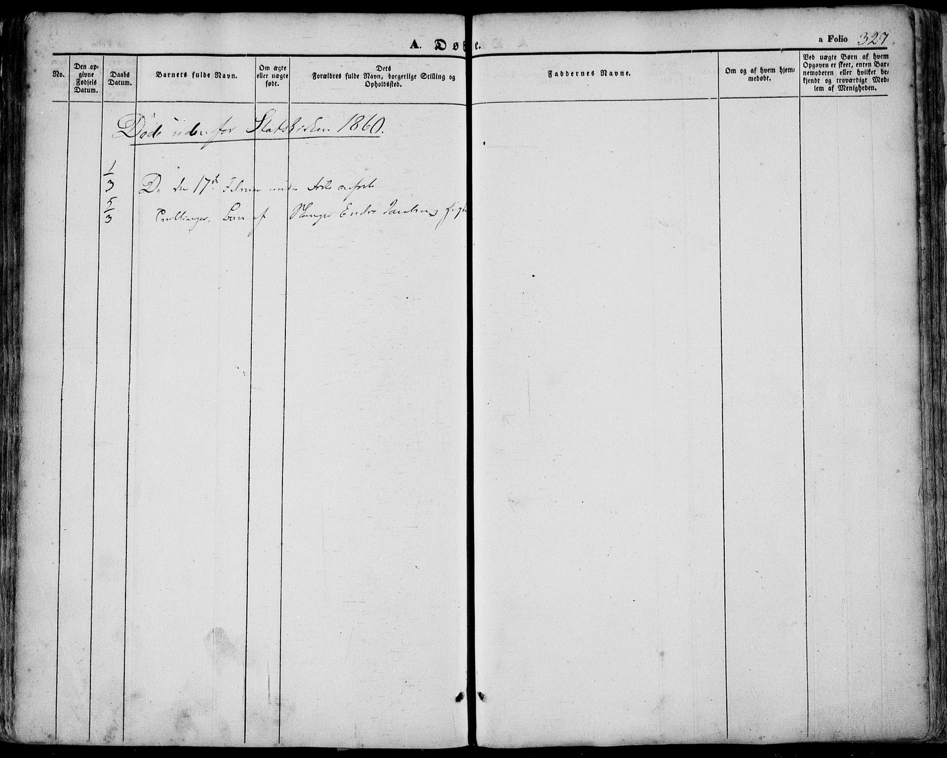 Domkirken sokneprestkontor, SAST/A-101812/001/30/30BA/L0016: Parish register (official) no. A 15, 1844-1854, p. 327