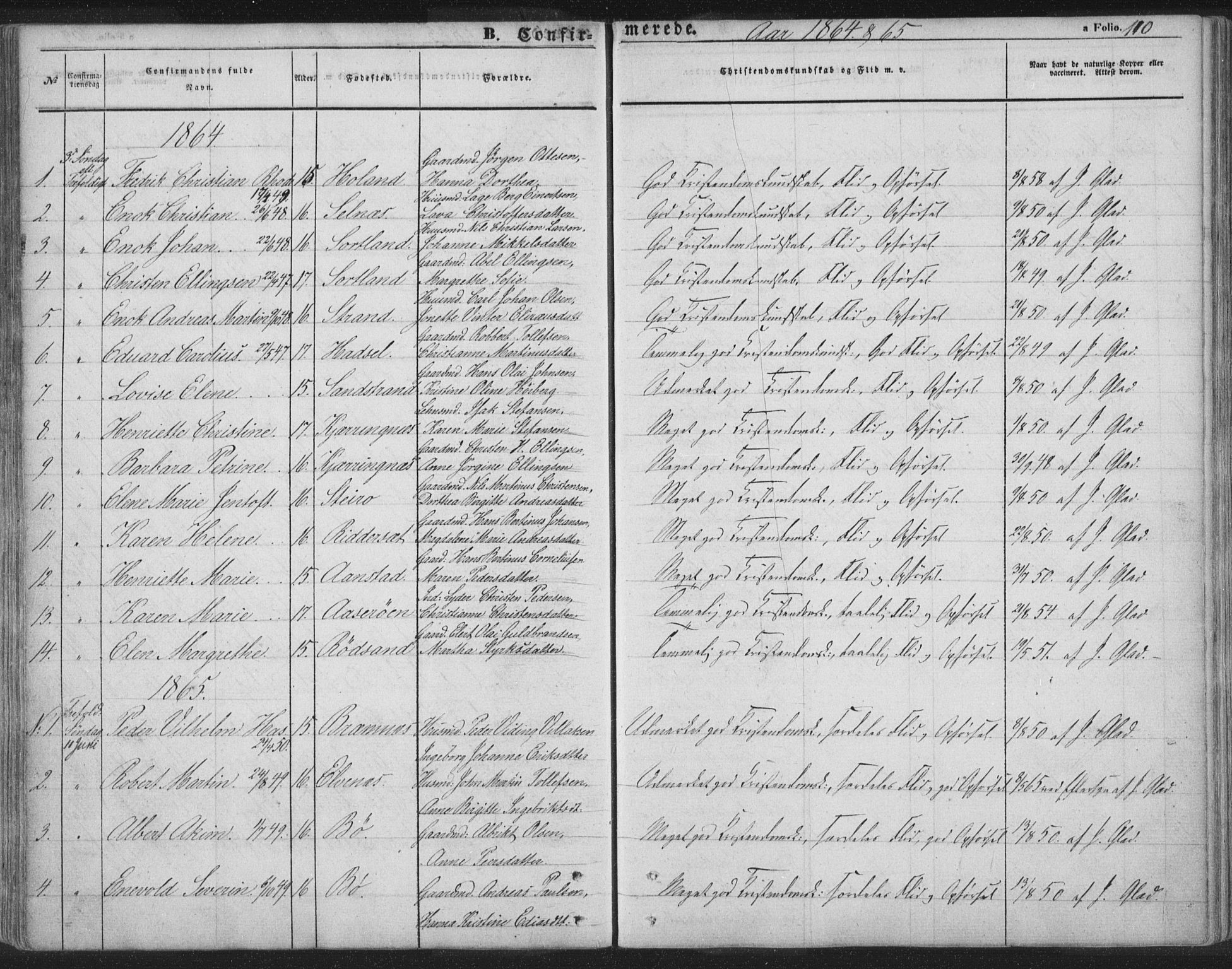 Ministerialprotokoller, klokkerbøker og fødselsregistre - Nordland, AV/SAT-A-1459/895/L1369: Parish register (official) no. 895A04, 1852-1872, p. 110