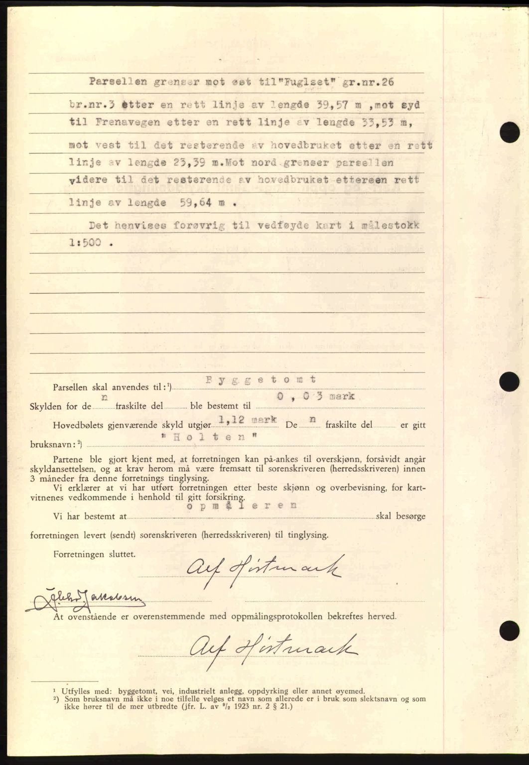 Romsdal sorenskriveri, AV/SAT-A-4149/1/2/2C: Mortgage book no. A14, 1943-1943, Diary no: : 1000/1943