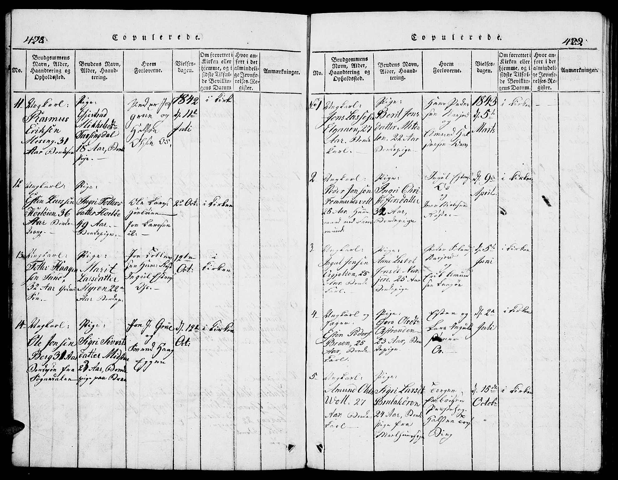 Tolga prestekontor, AV/SAH-PREST-062/L/L0002: Parish register (copy) no. 2, 1815-1844, p. 428-429