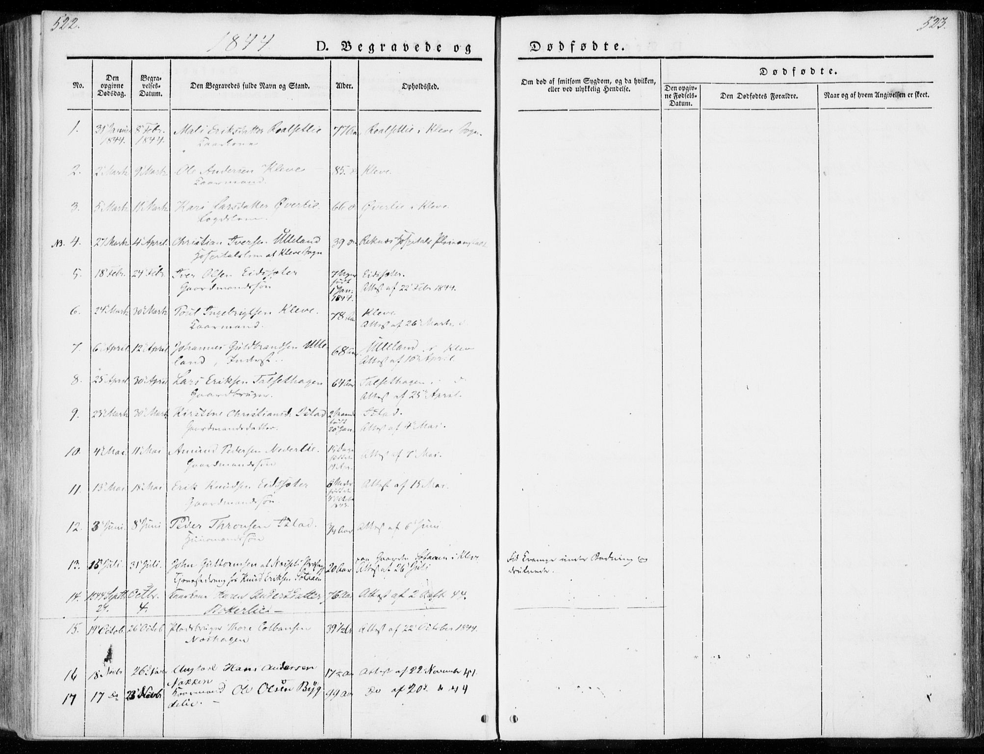 Ministerialprotokoller, klokkerbøker og fødselsregistre - Møre og Romsdal, SAT/A-1454/557/L0680: Parish register (official) no. 557A02, 1843-1869, p. 522-523