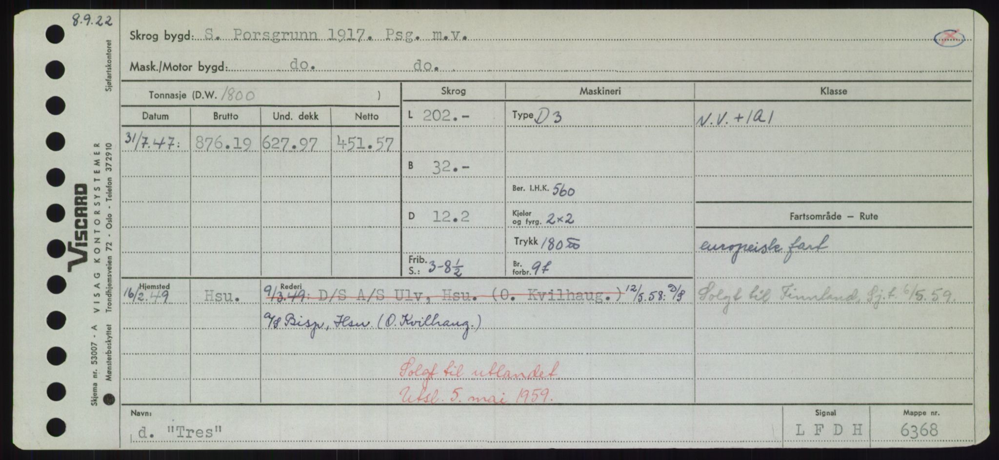 Sjøfartsdirektoratet med forløpere, Skipsmålingen, RA/S-1627/H/Hd/L0039: Fartøy, Ti-Tø, p. 547