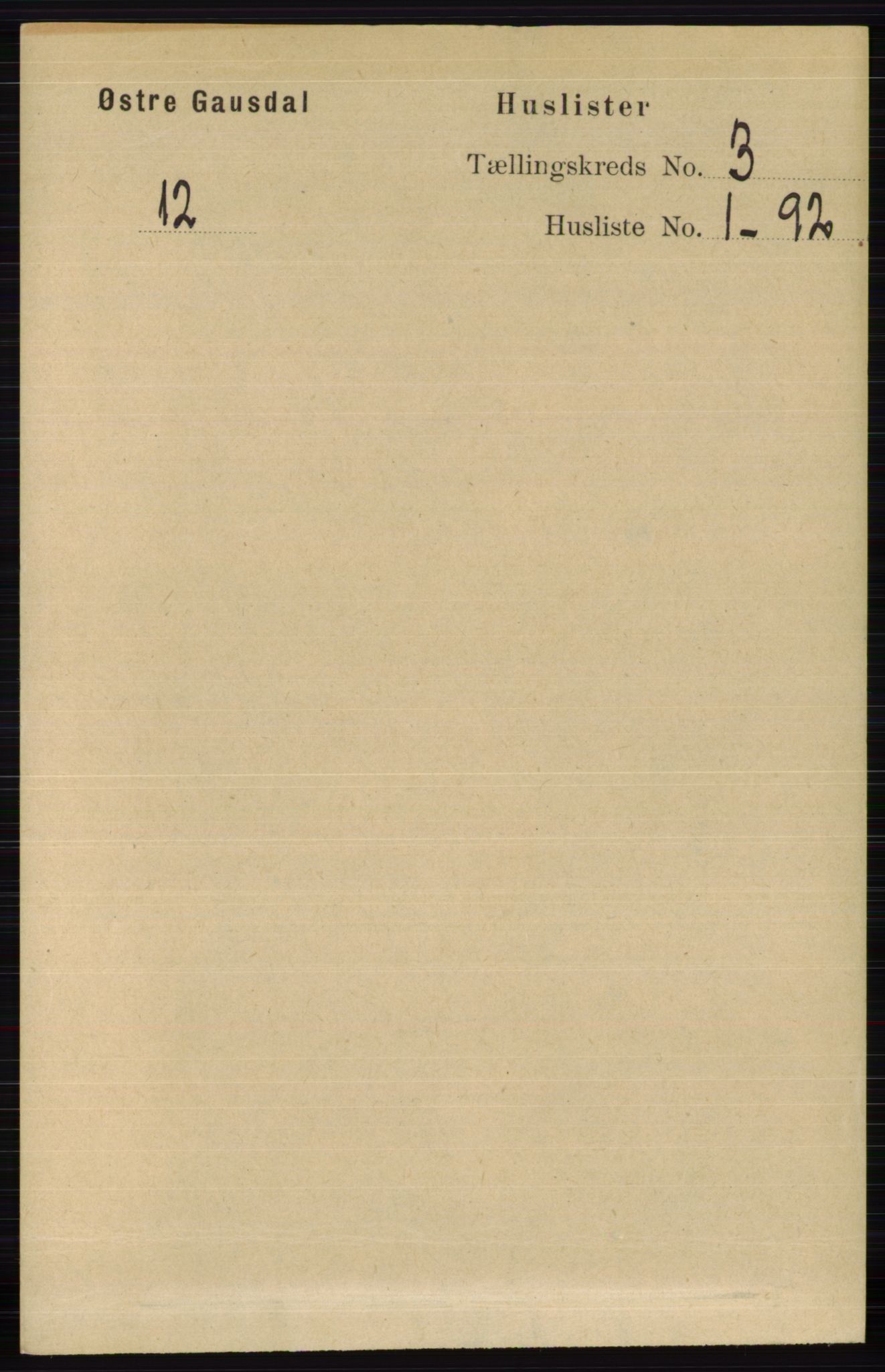 RA, 1891 census for 0522 Østre Gausdal, 1891, p. 1608