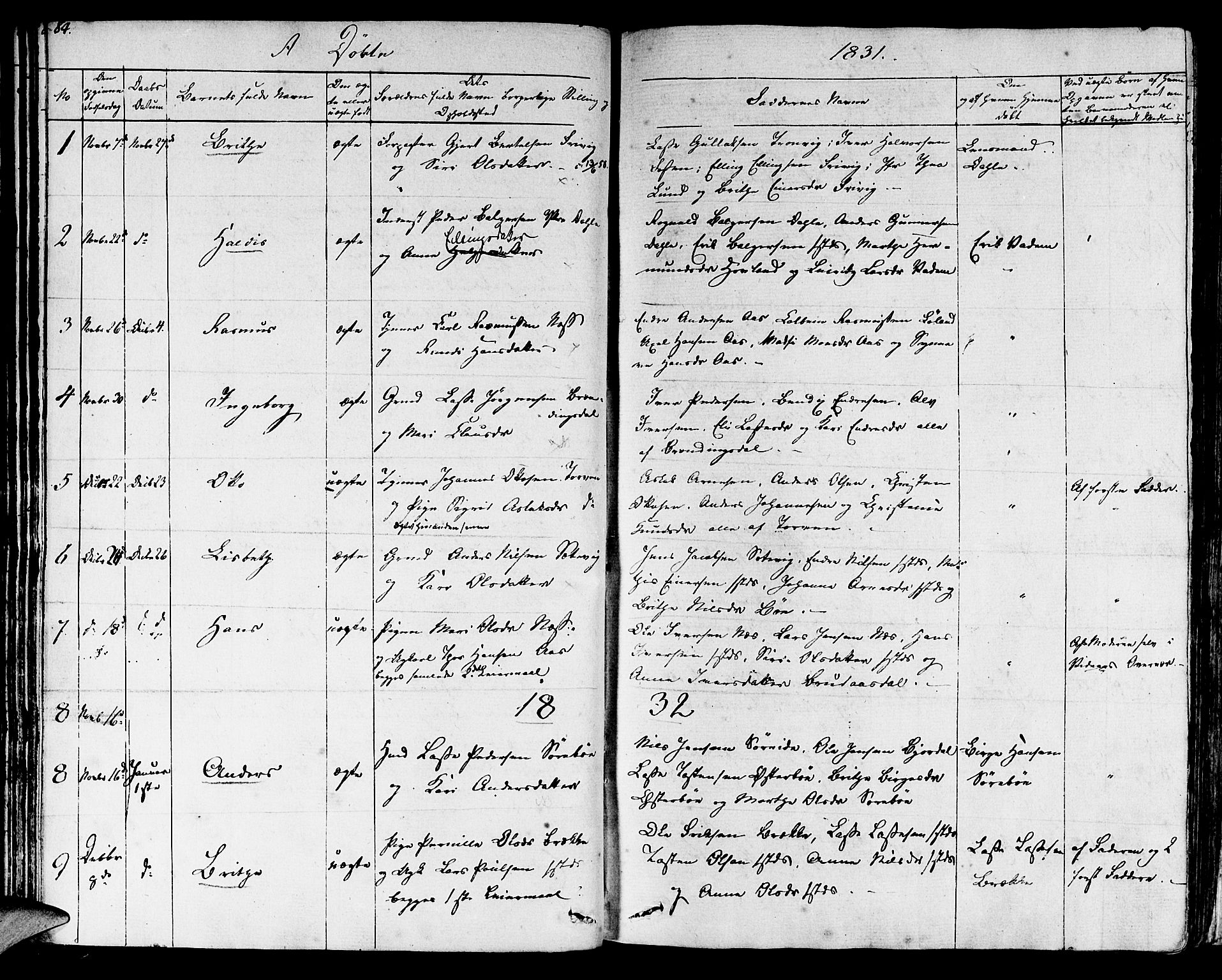 Lavik sokneprestembete, SAB/A-80901: Parish register (official) no. A 2I, 1821-1842, p. 84