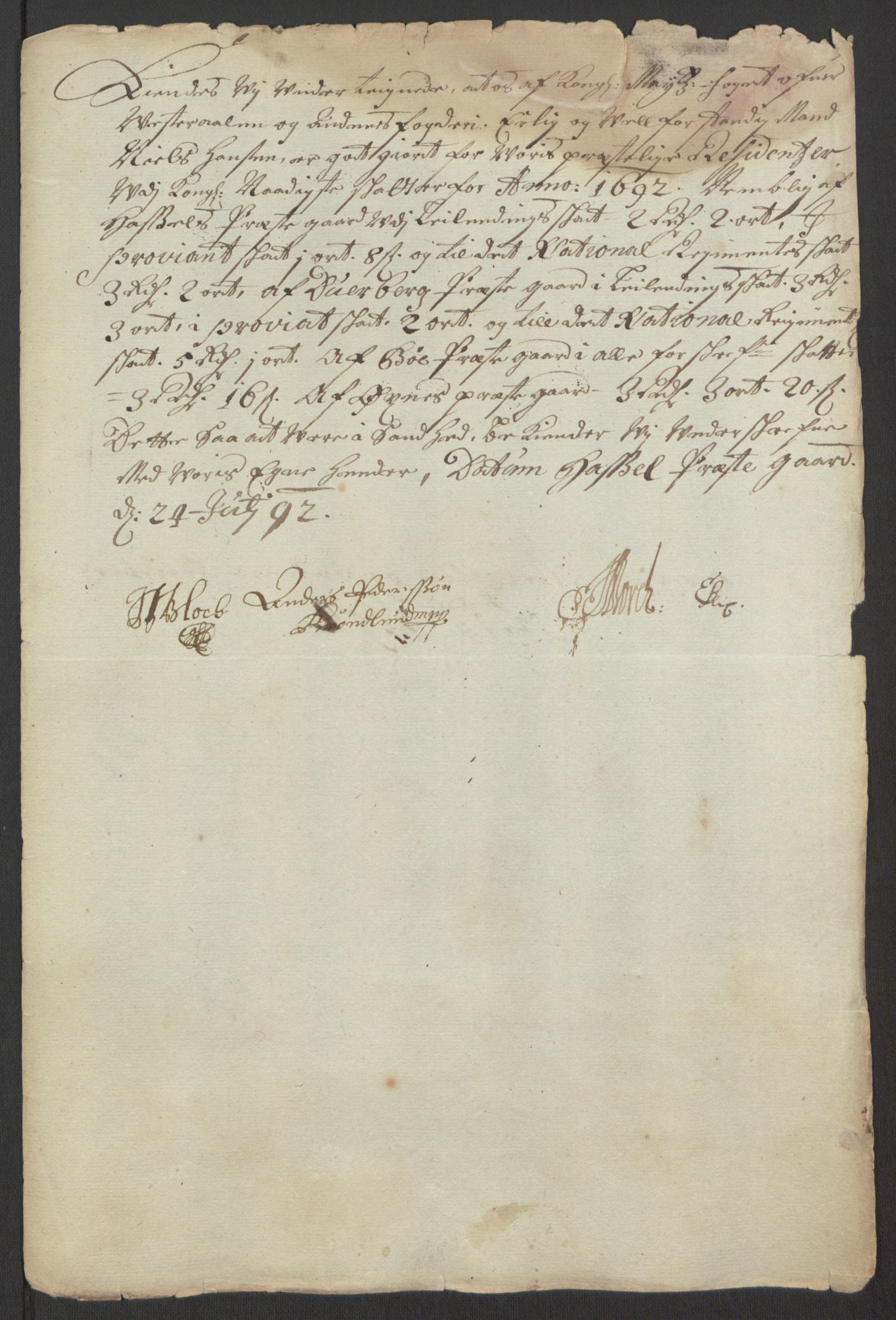 Rentekammeret inntil 1814, Reviderte regnskaper, Fogderegnskap, AV/RA-EA-4092/R67/L4676: Fogderegnskap Vesterålen, Andenes og Lofoten, 1691-1693, p. 201