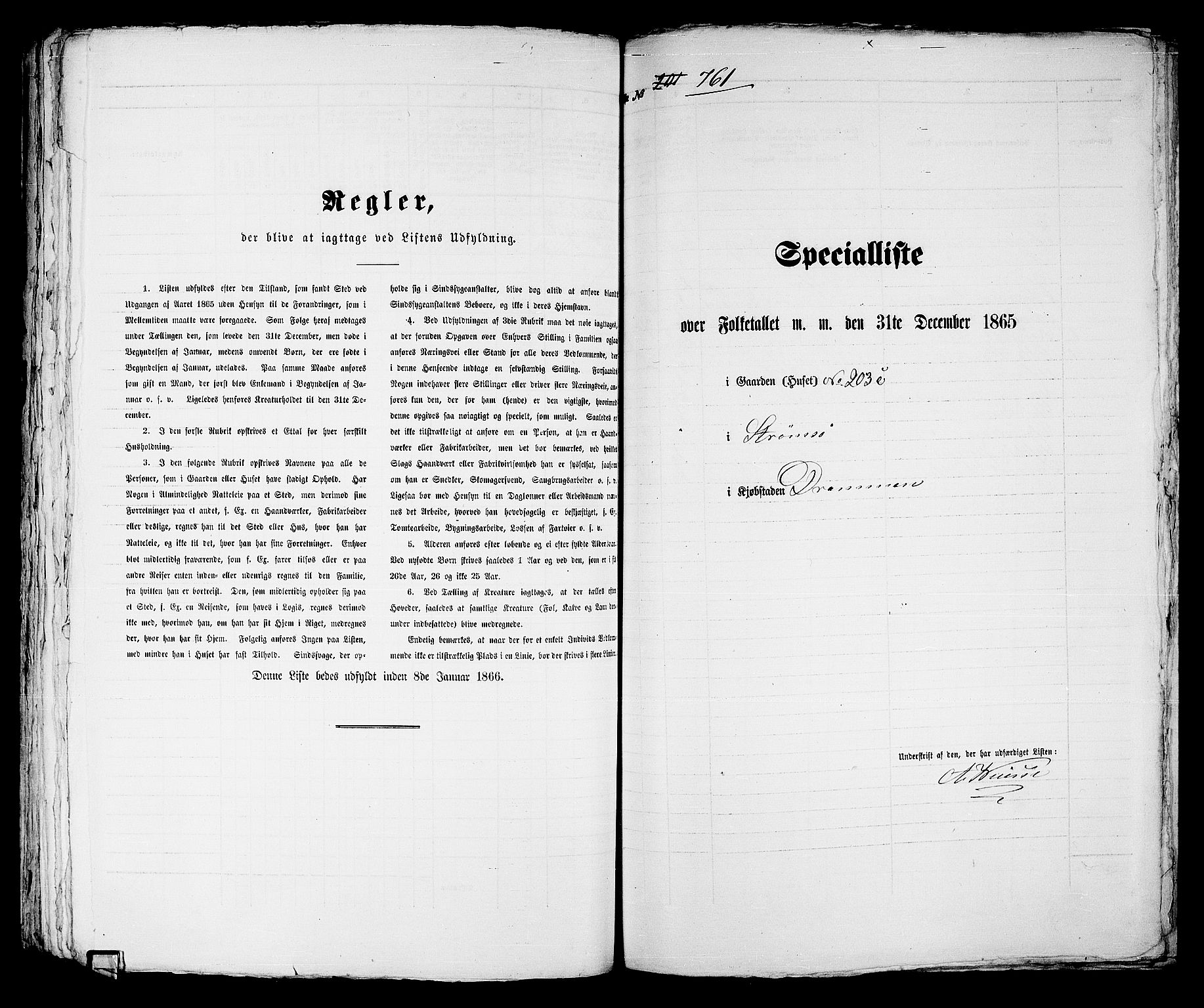 RA, 1865 census for Strømsø in Drammen, 1865, p. 335