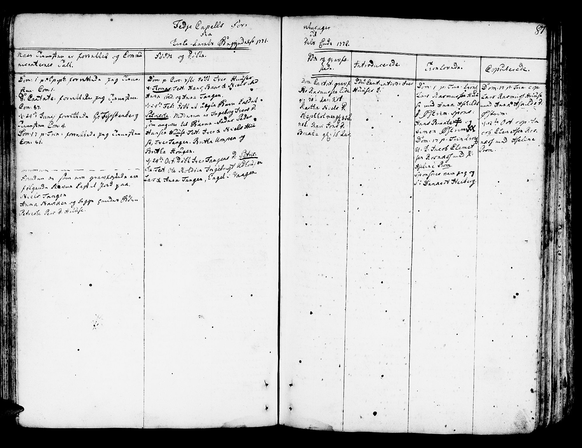 Lindås Sokneprestembete, SAB/A-76701/H/Haa: Parish register (official) no. A 4, 1764-1791, p. 81