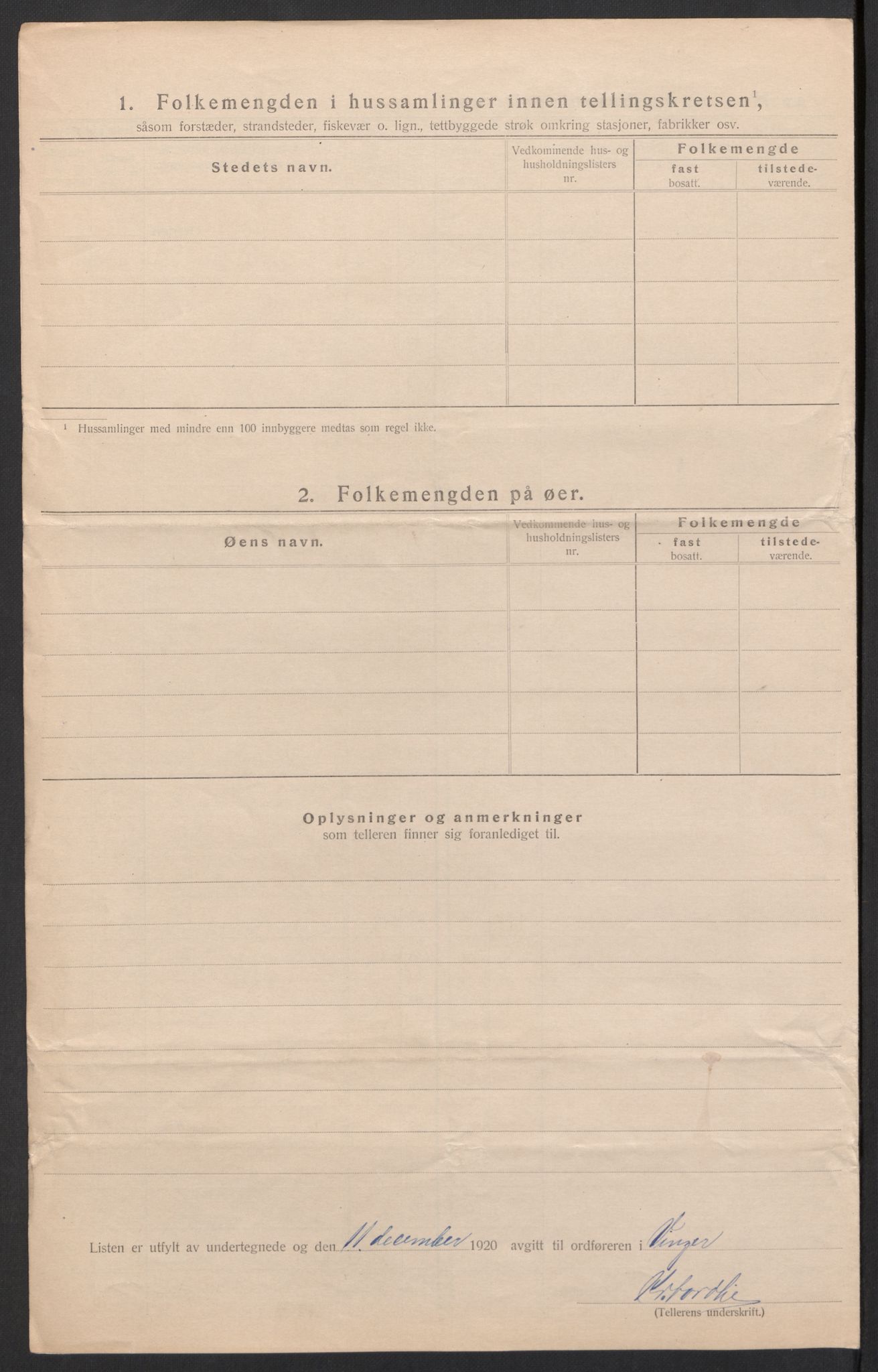 SAH, 1920 census for Vinger, 1920, p. 57