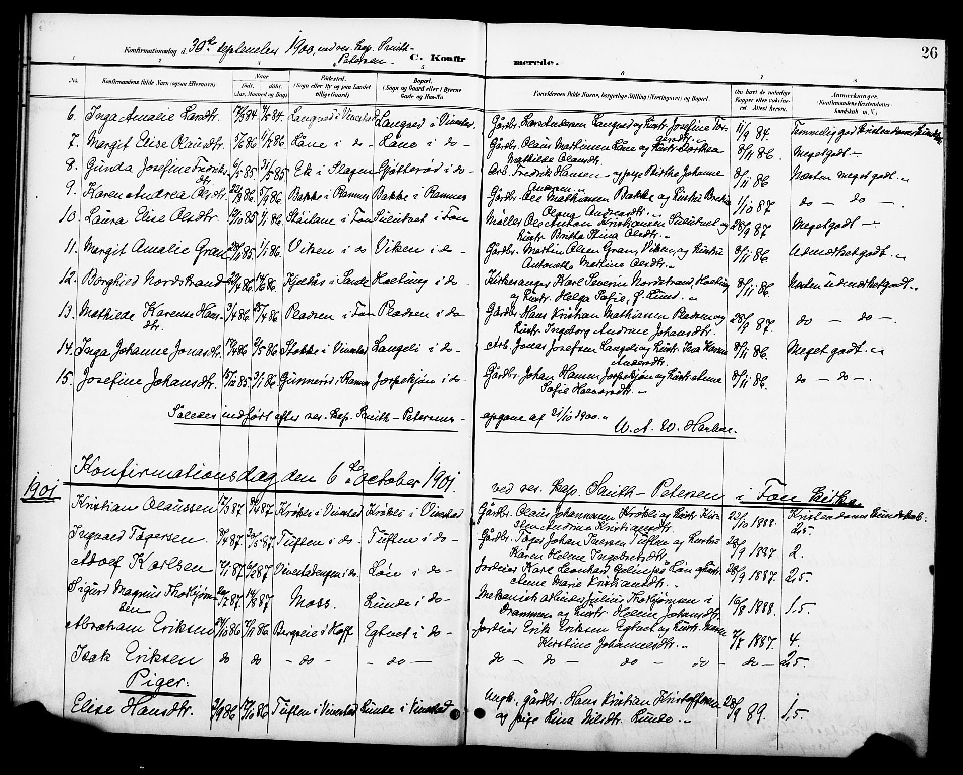 Ramnes kirkebøker, AV/SAKO-A-314/F/Fc/L0002: Parish register (official) no. III 2, 1900-1914, p. 26