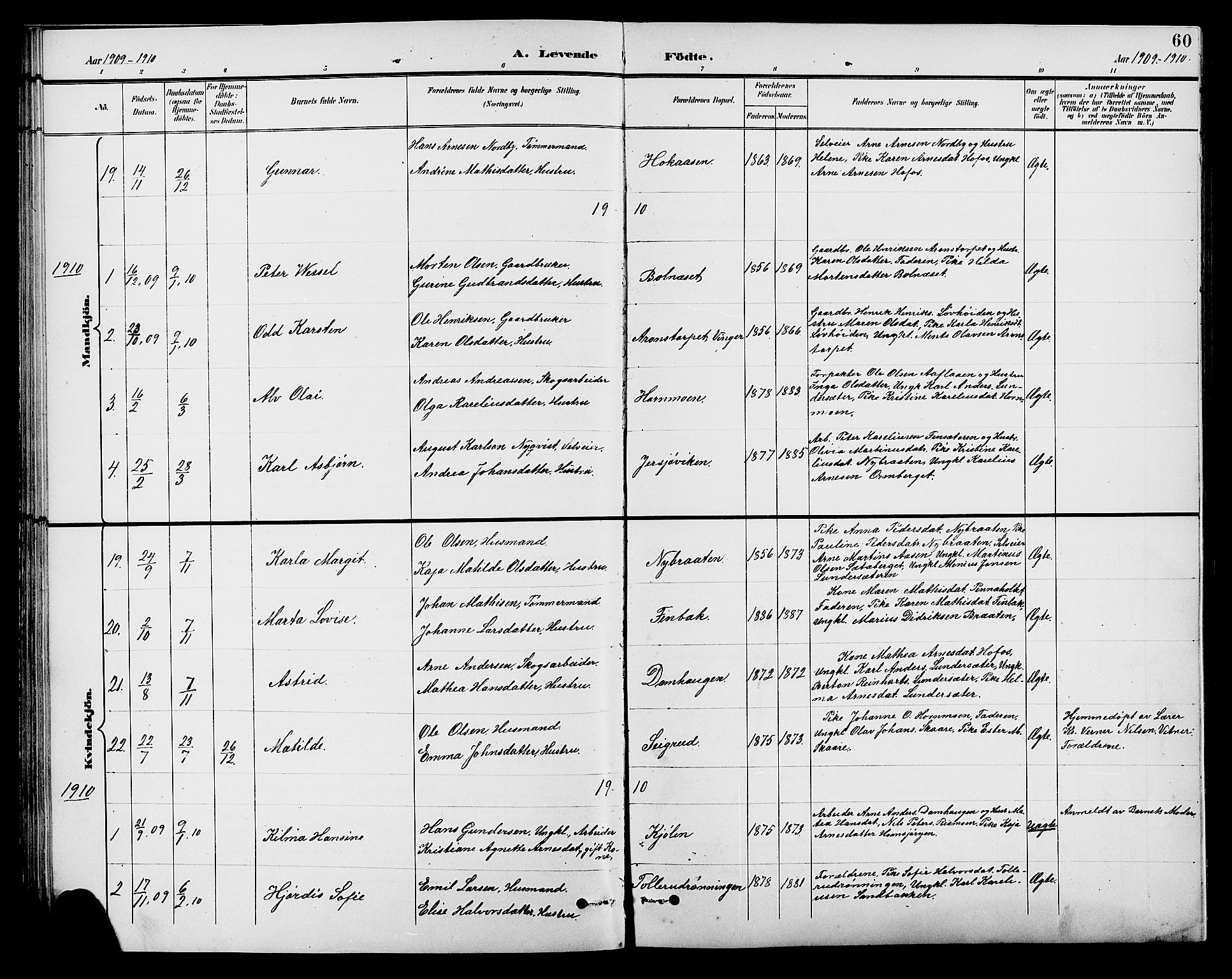 Brandval prestekontor, AV/SAH-PREST-034/H/Ha/Hab/L0001: Parish register (copy) no. 1, 1895-1910, p. 60