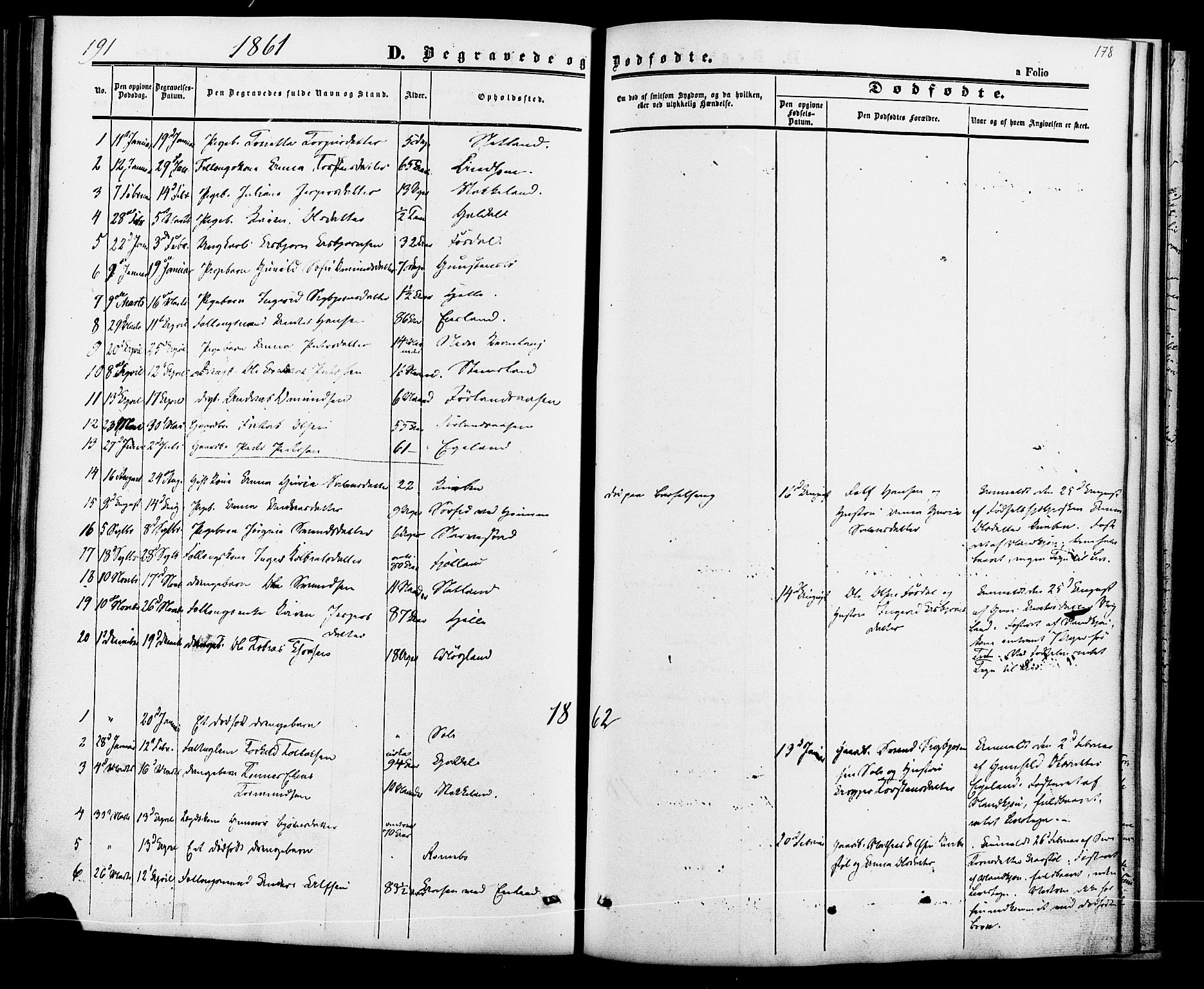 Fjotland sokneprestkontor, SAK/1111-0010/F/Fa/L0001: Parish register (official) no. A 1, 1850-1879, p. 178