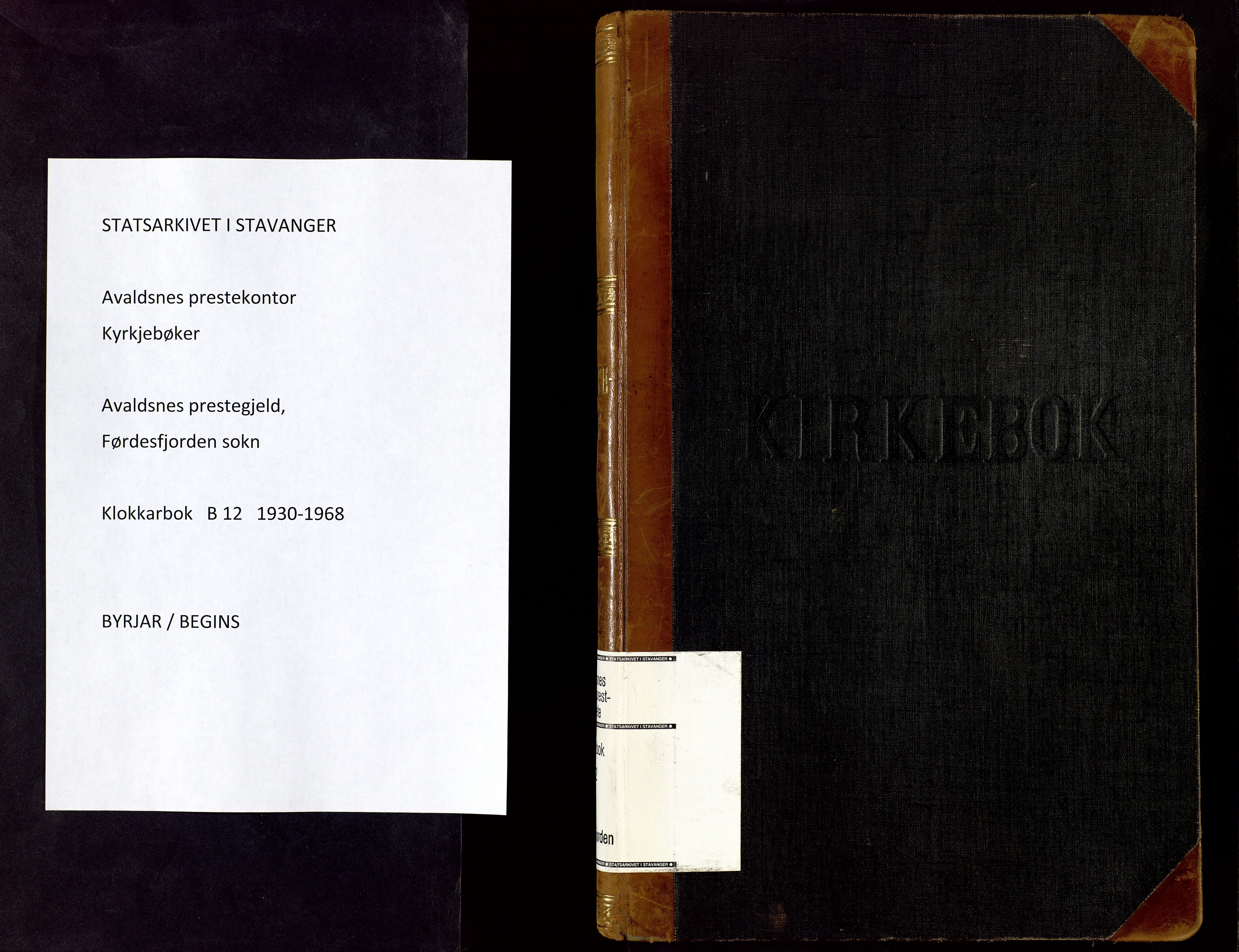 Avaldsnes sokneprestkontor, SAST/A -101851/H/Ha/Hab/L0012: Parish register (copy) no. B 12, 1930-1968