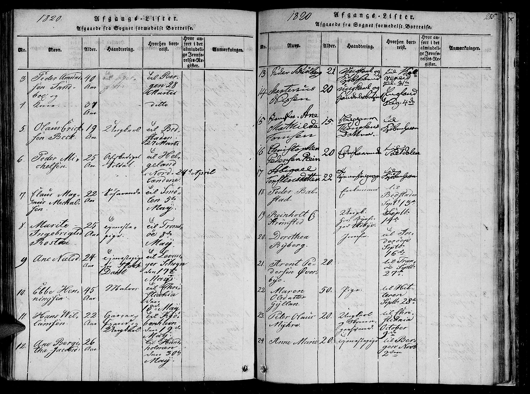 Ministerialprotokoller, klokkerbøker og fødselsregistre - Sør-Trøndelag, SAT/A-1456/602/L0107: Parish register (official) no. 602A05, 1815-1821, p. 285
