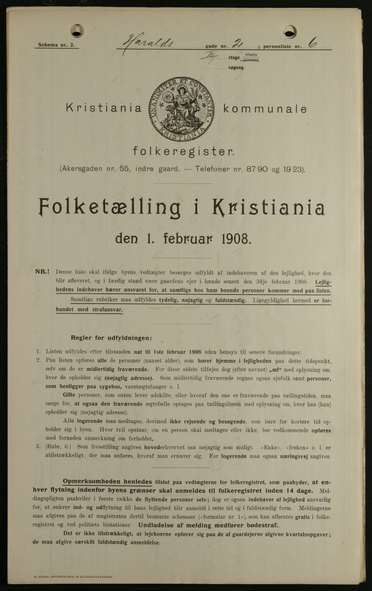 OBA, Municipal Census 1908 for Kristiania, 1908, p. 31588