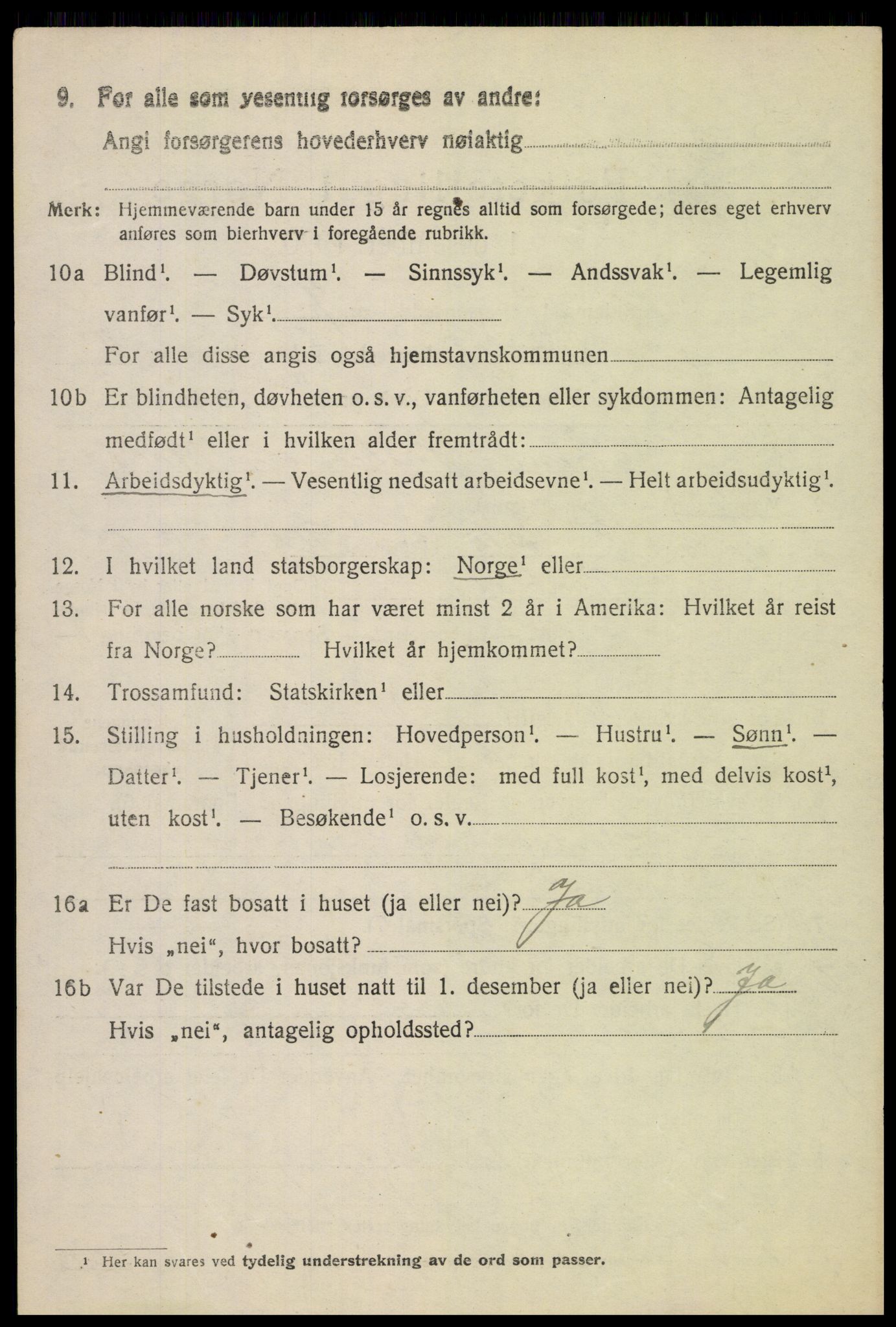 SAH, 1920 census for Vardal, 1920, p. 2458