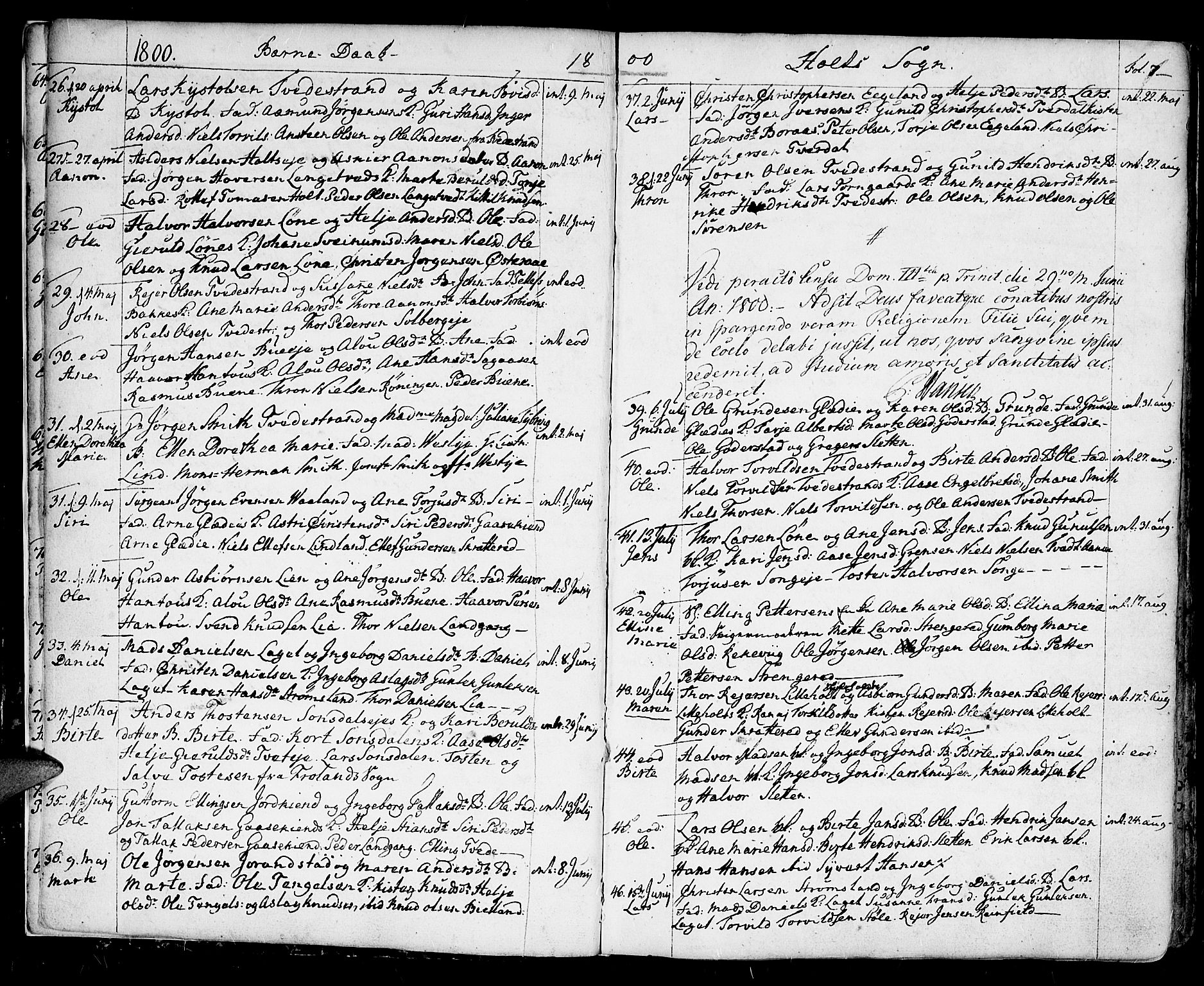 Holt sokneprestkontor, AV/SAK-1111-0021/F/Fa/L0004: Parish register (official) no. A 4, 1799-1813, p. 7