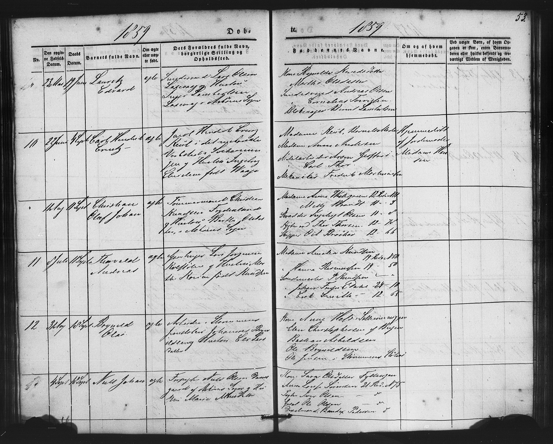 St. Jørgens hospital og Årstad sokneprestembete, AV/SAB-A-99934: Parish register (copy) no. A 2, 1843-1863, p. 53