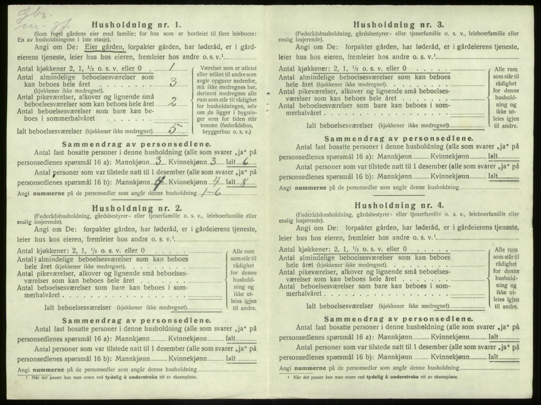 SAB, 1920 census for Kinn, 1920, p. 1252