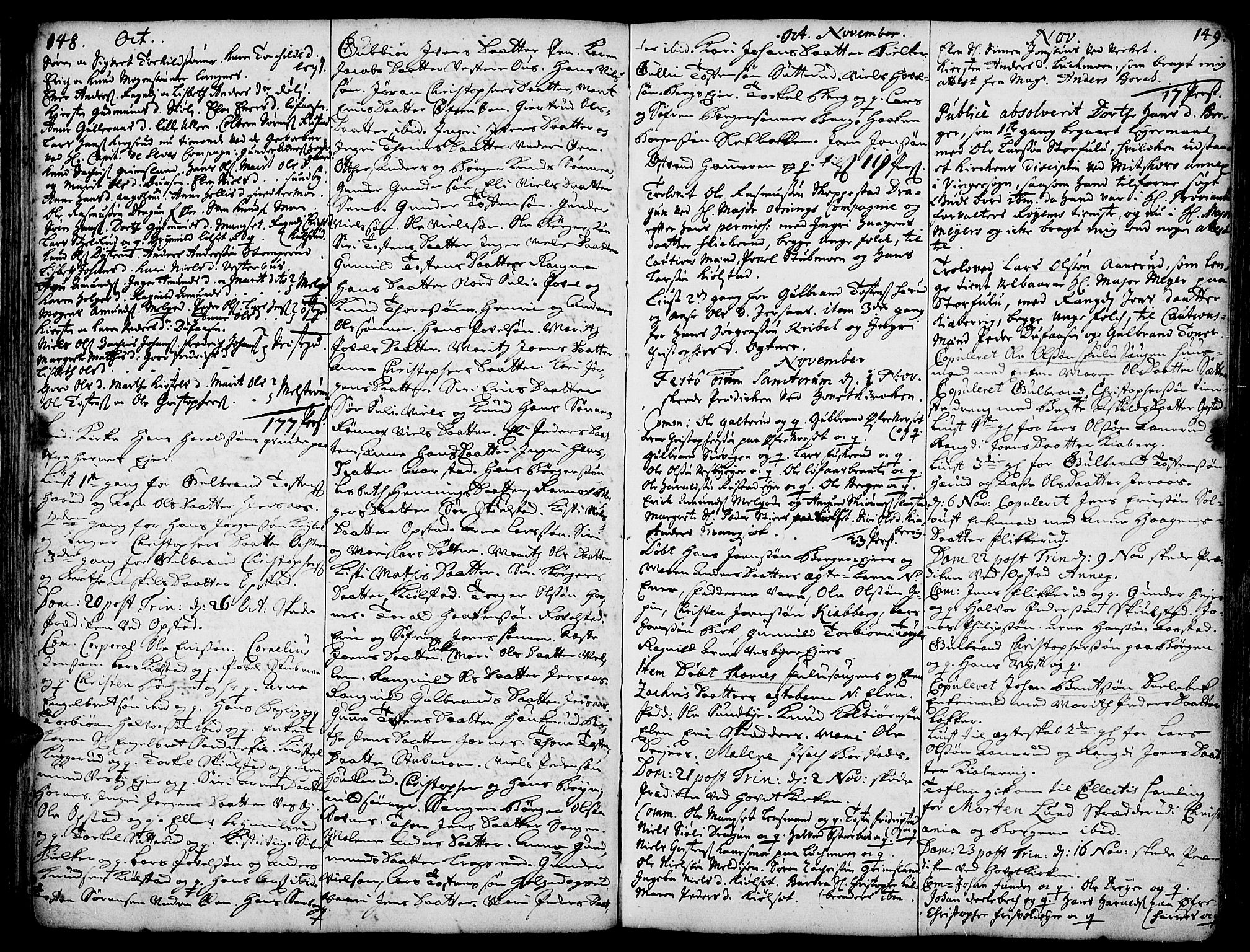 Strøm-Odalen prestekontor, AV/SAH-PREST-028/H/Ha/Haa/L0002: Parish register (official) no. 2, 1716-1740, p. 148-149