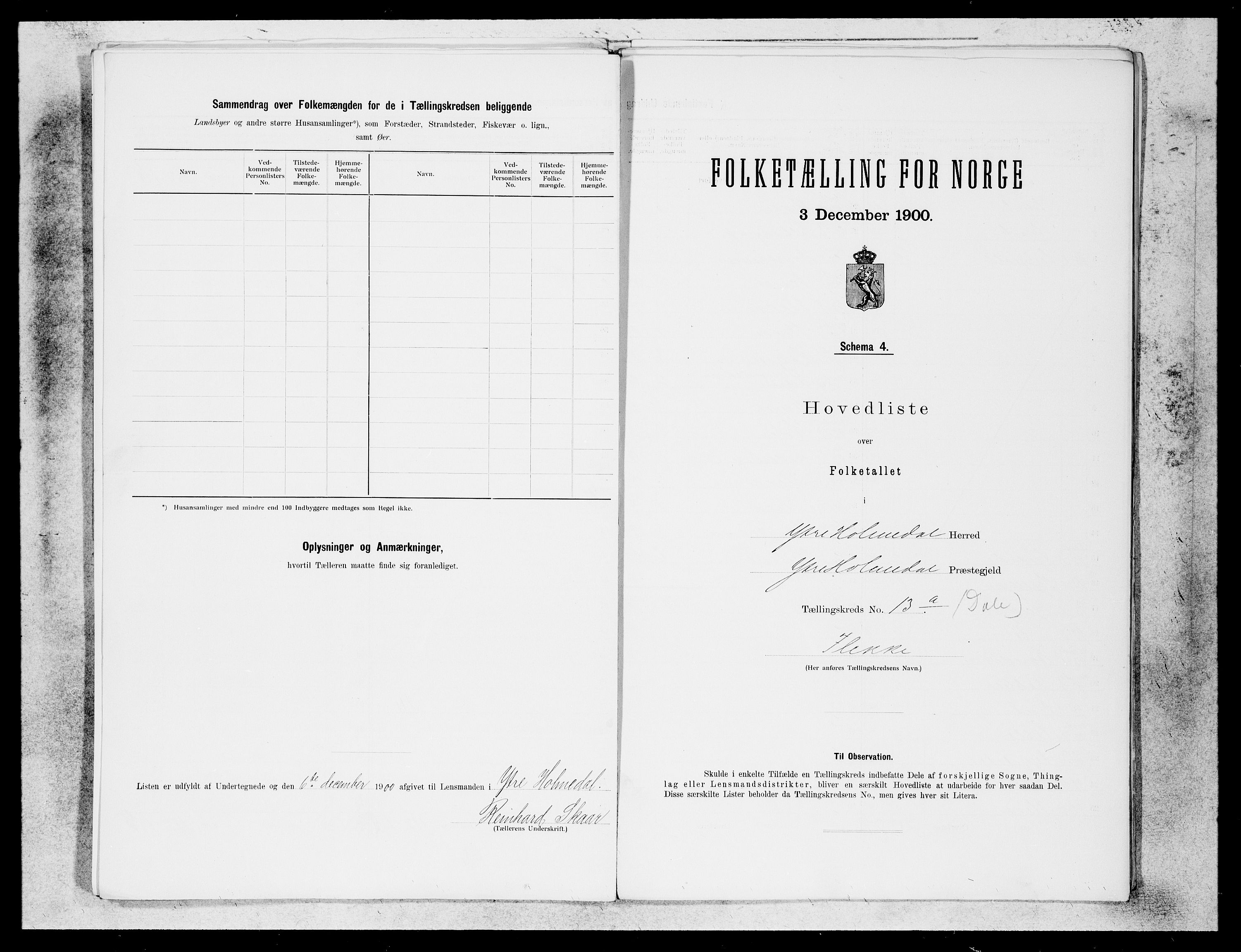 SAB, 1900 census for Ytre Holmedal, 1900, p. 27
