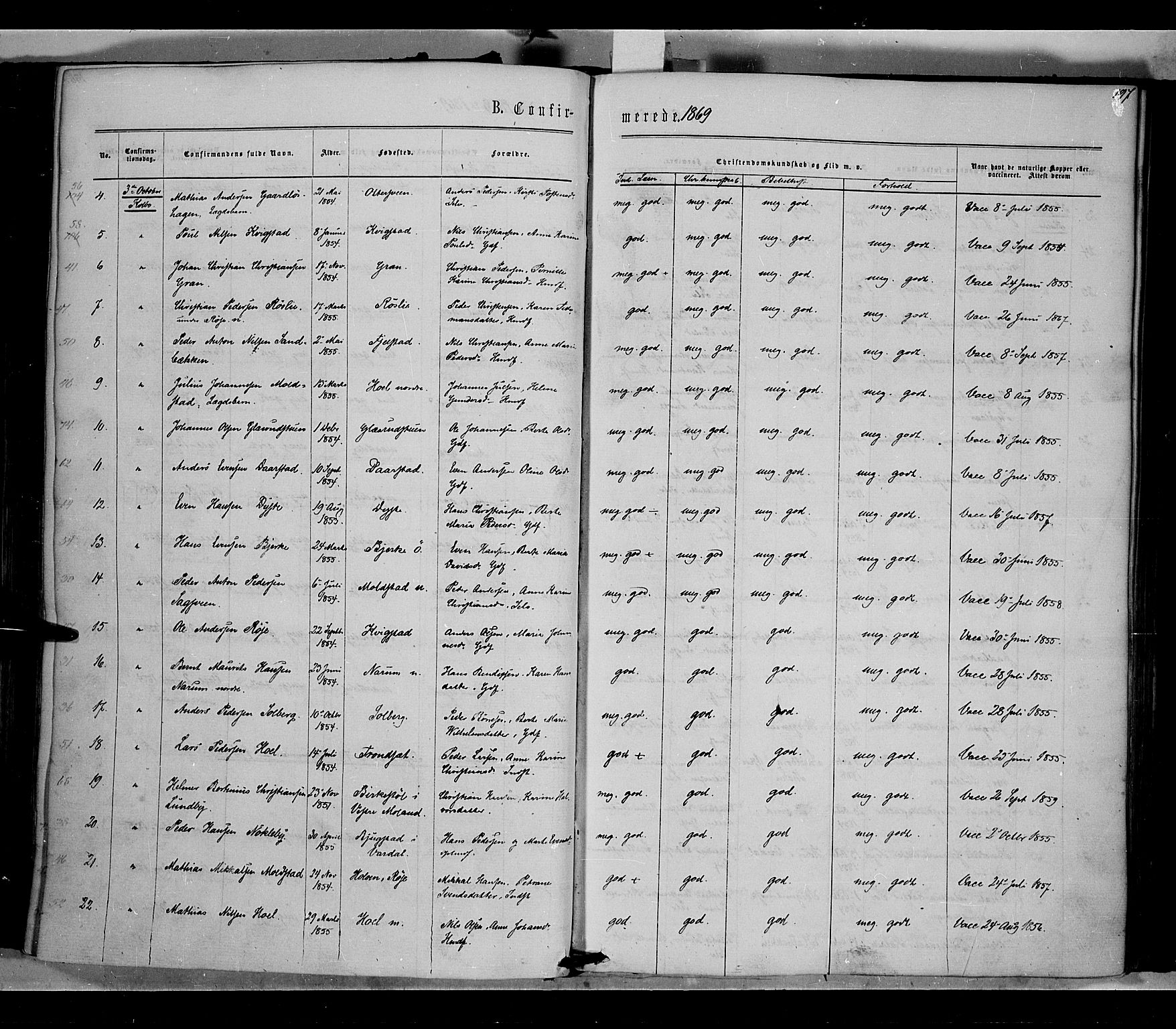 Vestre Toten prestekontor, AV/SAH-PREST-108/H/Ha/Haa/L0007: Parish register (official) no. 7, 1862-1869, p. 197