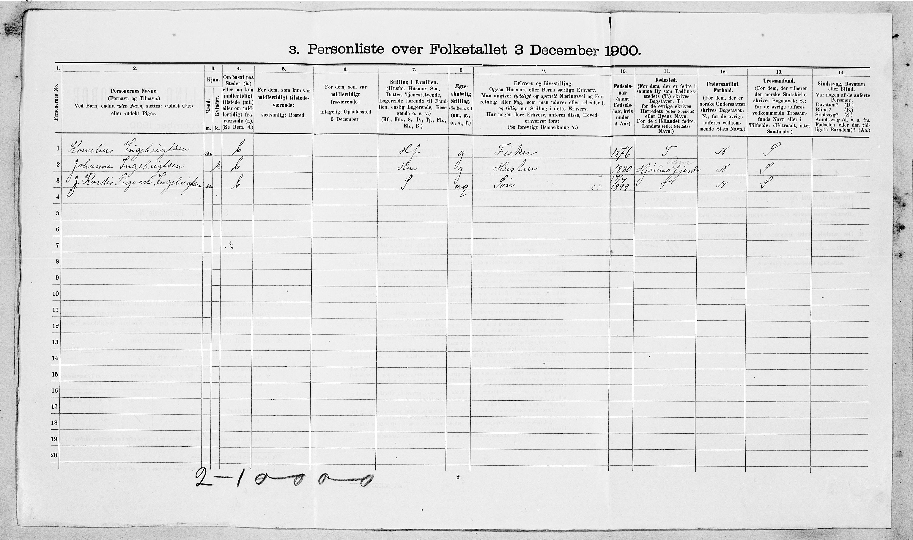 SAT, 1900 census for Ålesund, 1900, p. 4803