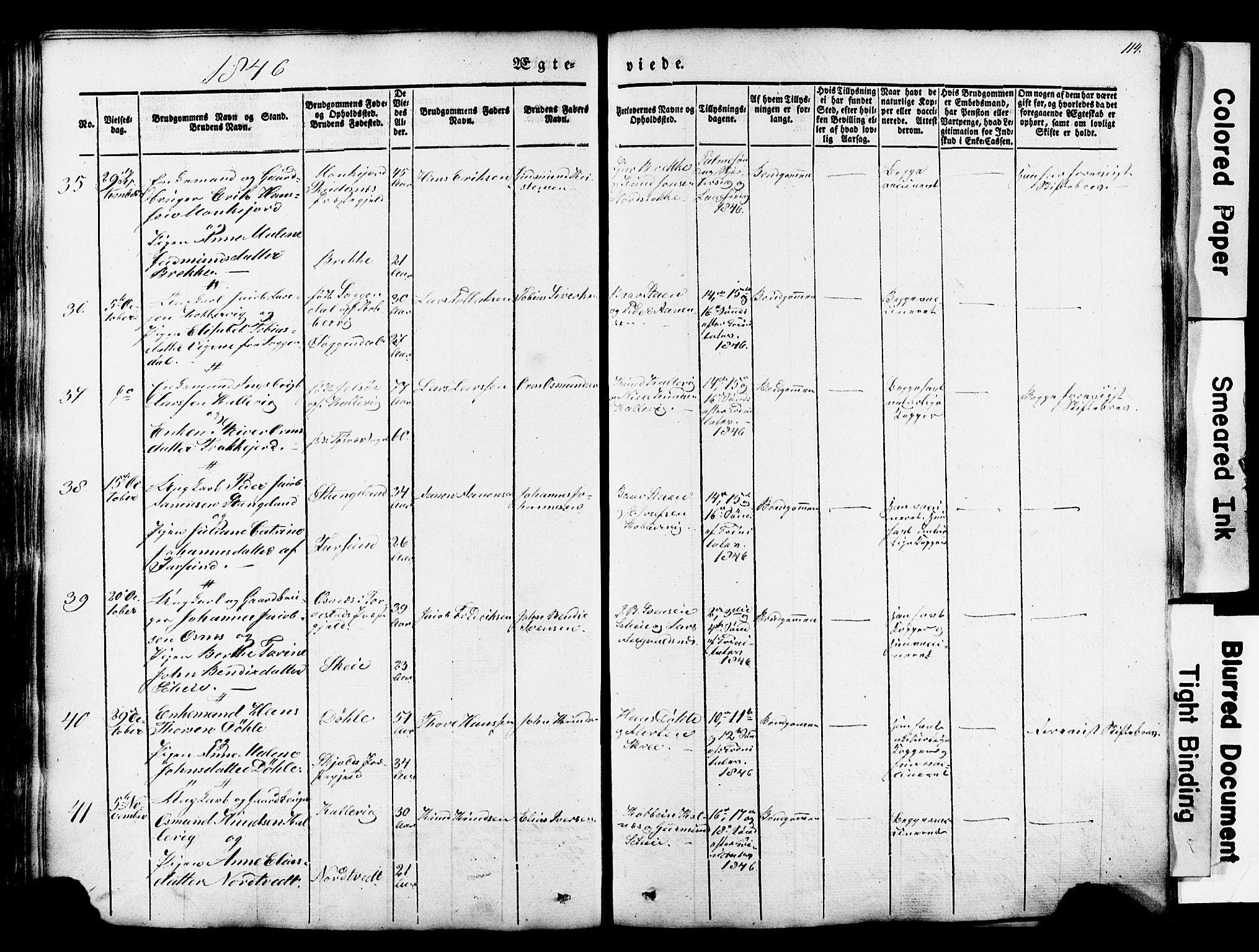Avaldsnes sokneprestkontor, SAST/A -101851/H/Ha/Haa/L0007: Parish register (official) no. A 7, 1841-1853, p. 114