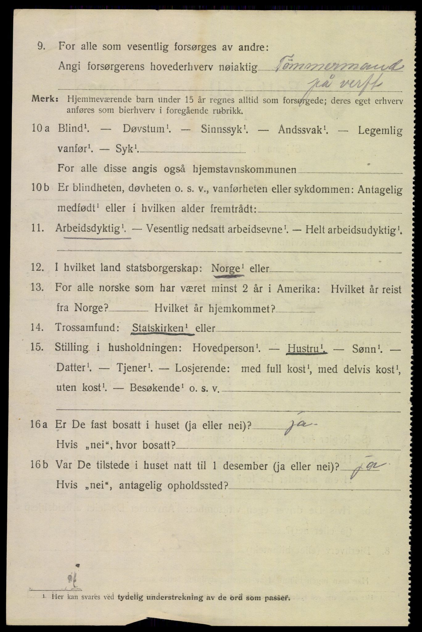 SAK, 1920 census for Grimstad, 1920, p. 5444