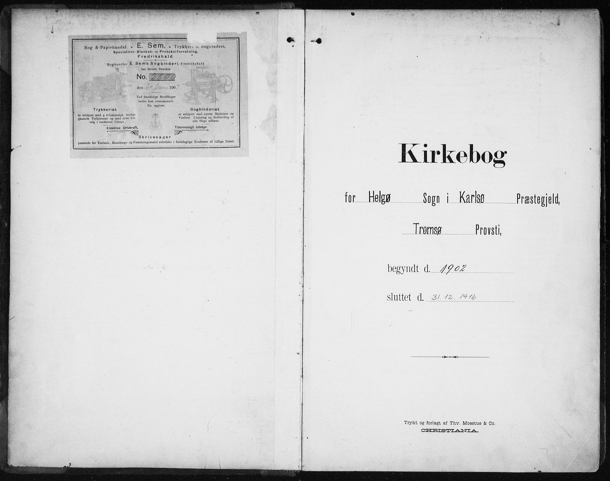 Karlsøy sokneprestembete, SATØ/S-1299/H/Ha/Haa/L0013kirke: Parish register (official) no. 13, 1902-1916
