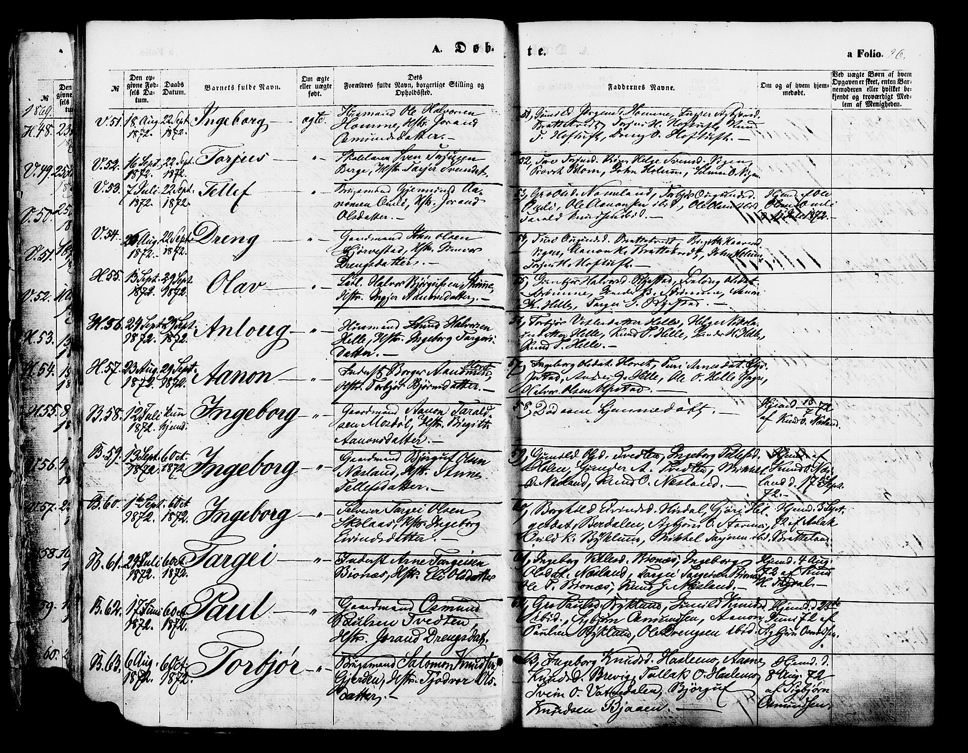 Valle sokneprestkontor, AV/SAK-1111-0044/F/Fa/Fac/L0008: Parish register (official) no. A 8, 1868-1882, p. 26