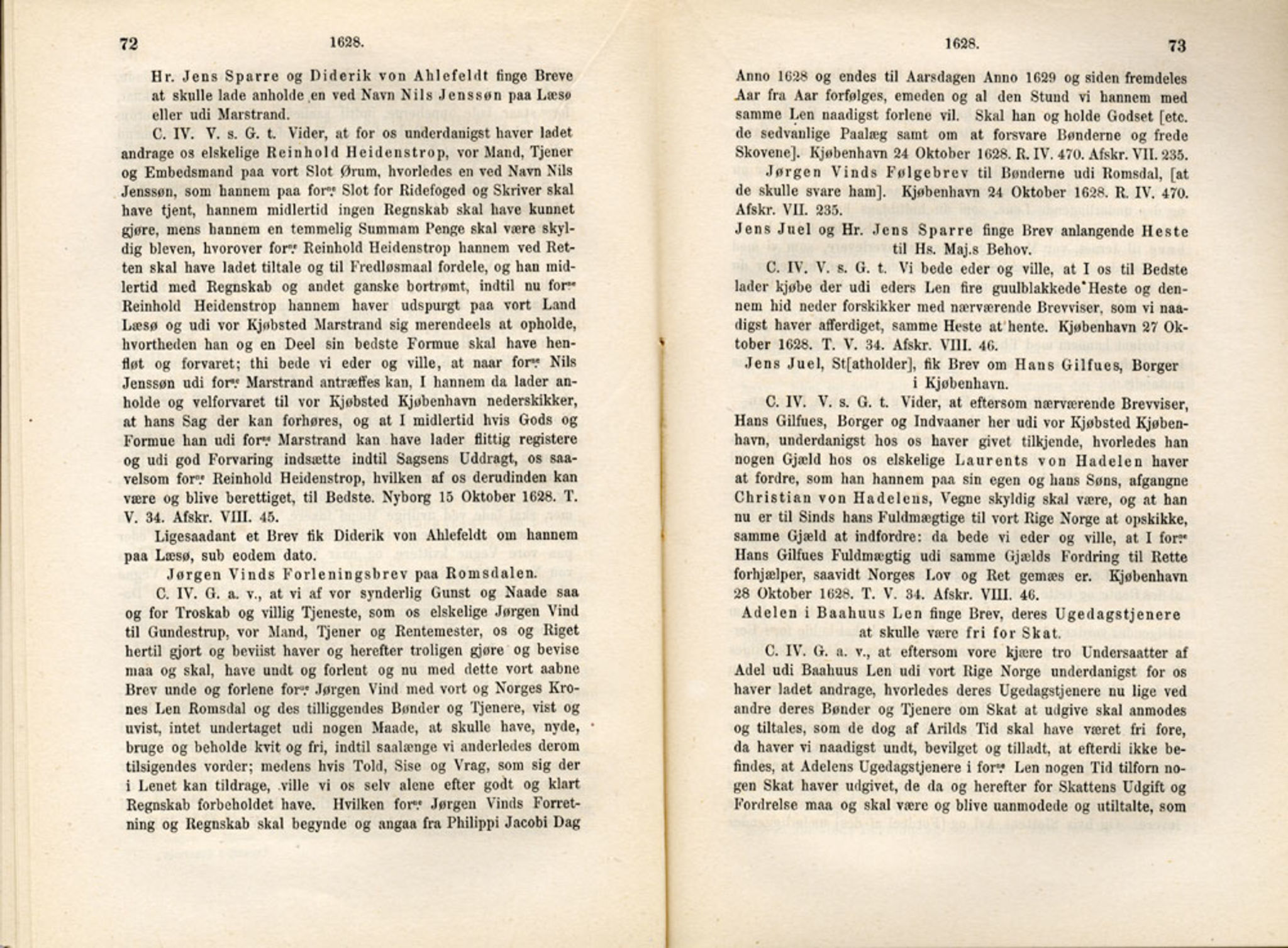 Publikasjoner utgitt av Det Norske Historiske Kildeskriftfond, PUBL/-/-/-: Norske Rigs-Registranter, bind 6, 1628-1634, p. 72-73