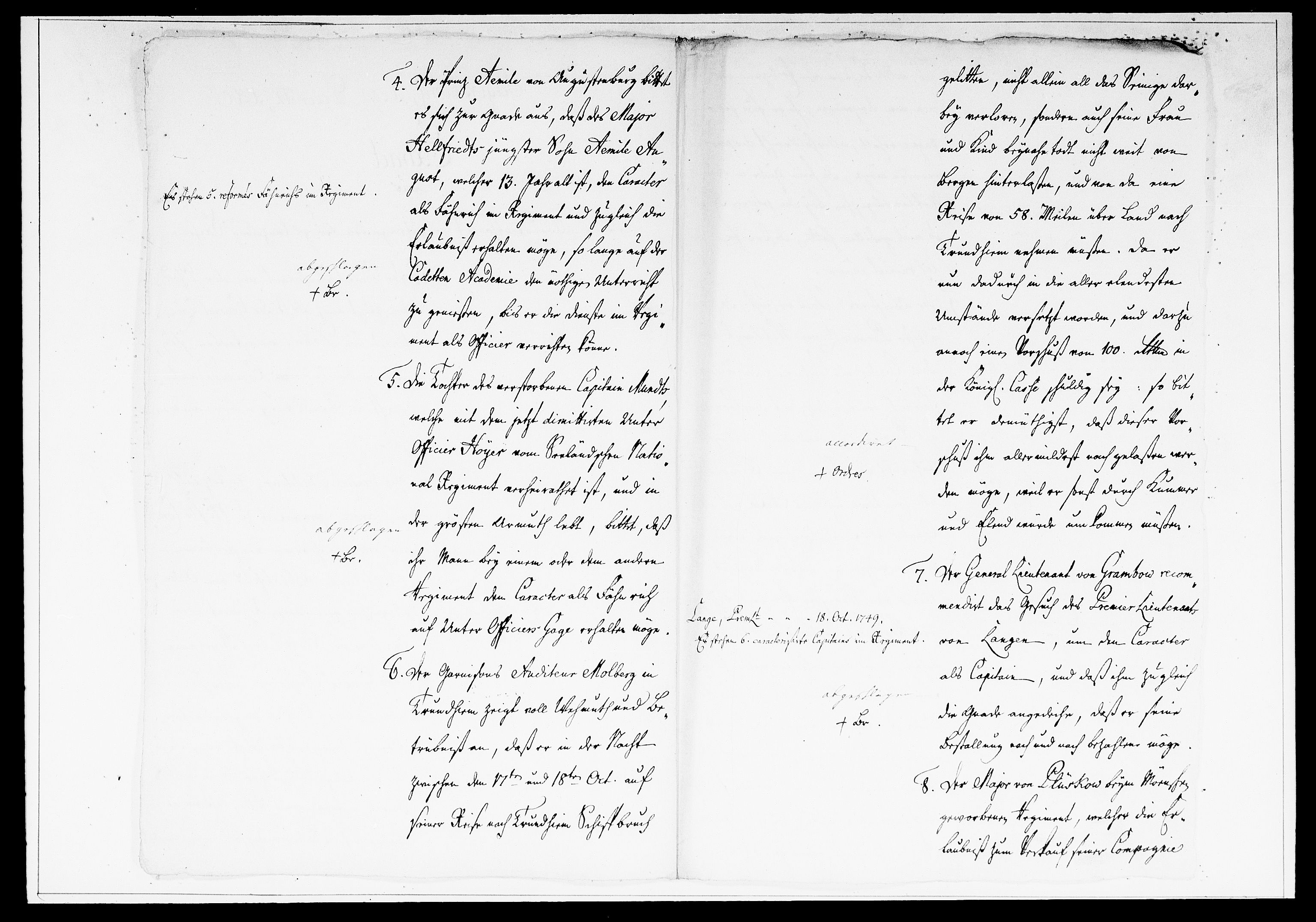 Krigskollegiet, Krigskancelliet, DRA/A-0006/-/1334-1359: Refererede sager, 1760, p. 1174