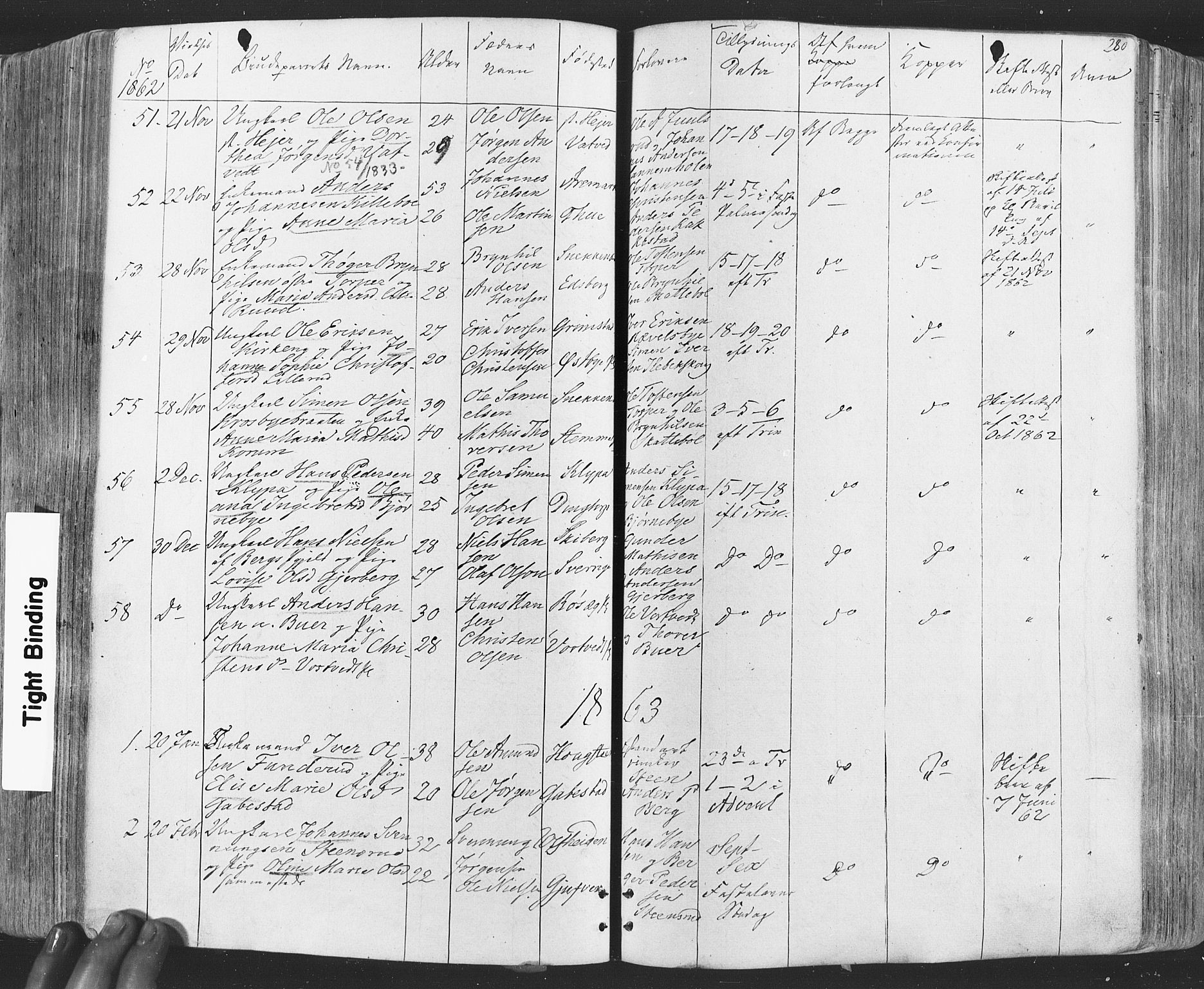 Rakkestad prestekontor Kirkebøker, SAO/A-2008/F/Fa/L0011: Parish register (official) no. I 11, 1862-1877, p. 280