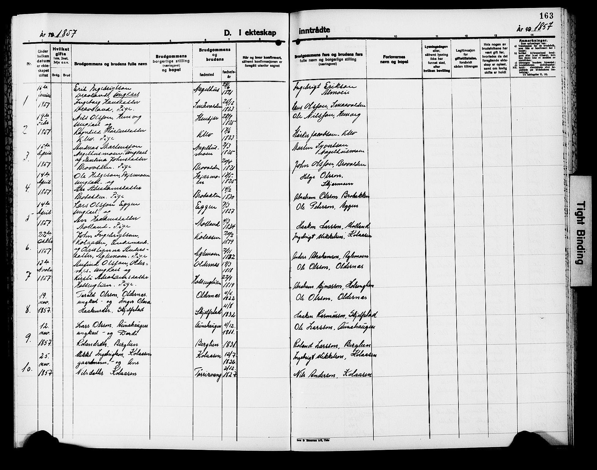 Ministerialprotokoller, klokkerbøker og fødselsregistre - Nord-Trøndelag, SAT/A-1458/749/L0485: Parish register (official) no. 749D01, 1857-1872, p. 163
