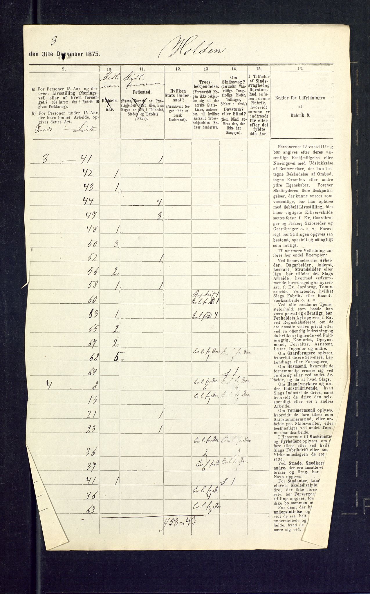 SAKO, 1875 census for 0819P Holla, 1875, p. 43