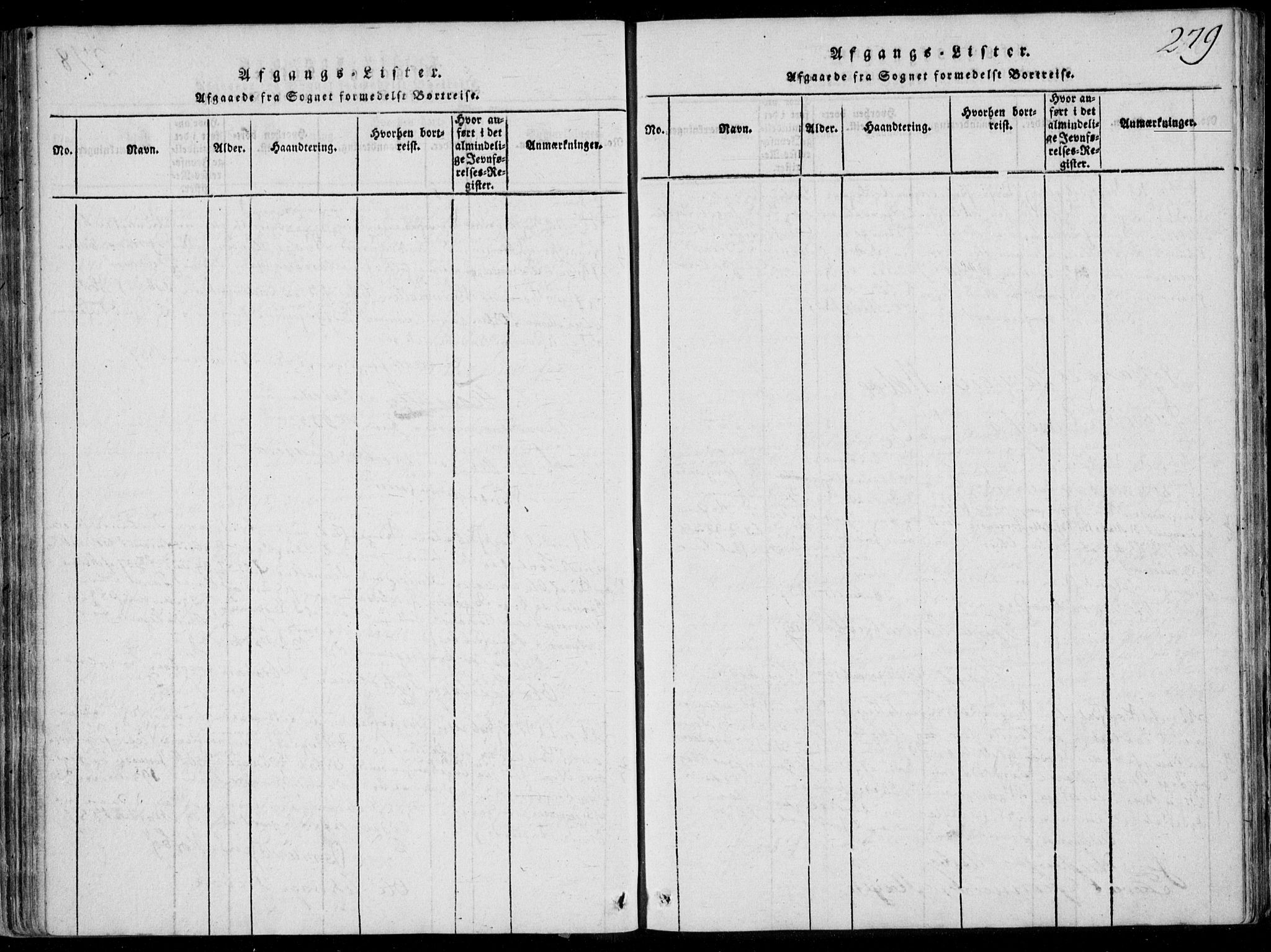 Oddernes sokneprestkontor, AV/SAK-1111-0033/F/Fa/Faa/L0005: Parish register (official) no. A 5, 1820-1838, p. 279