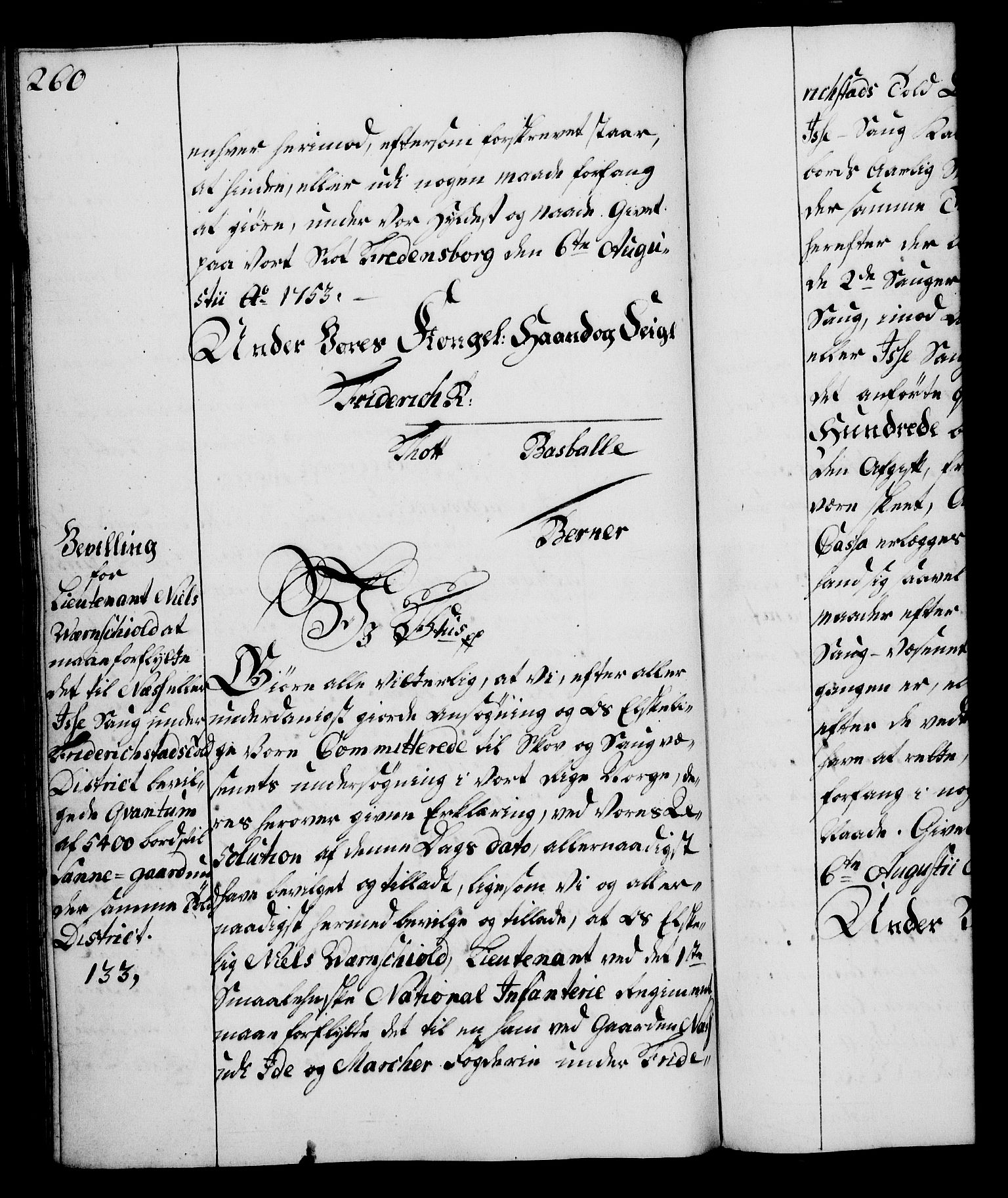Rentekammeret, Kammerkanselliet, RA/EA-3111/G/Gg/Gga/L0006: Norsk ekspedisjonsprotokoll med register (merket RK 53.6), 1749-1759, p. 260