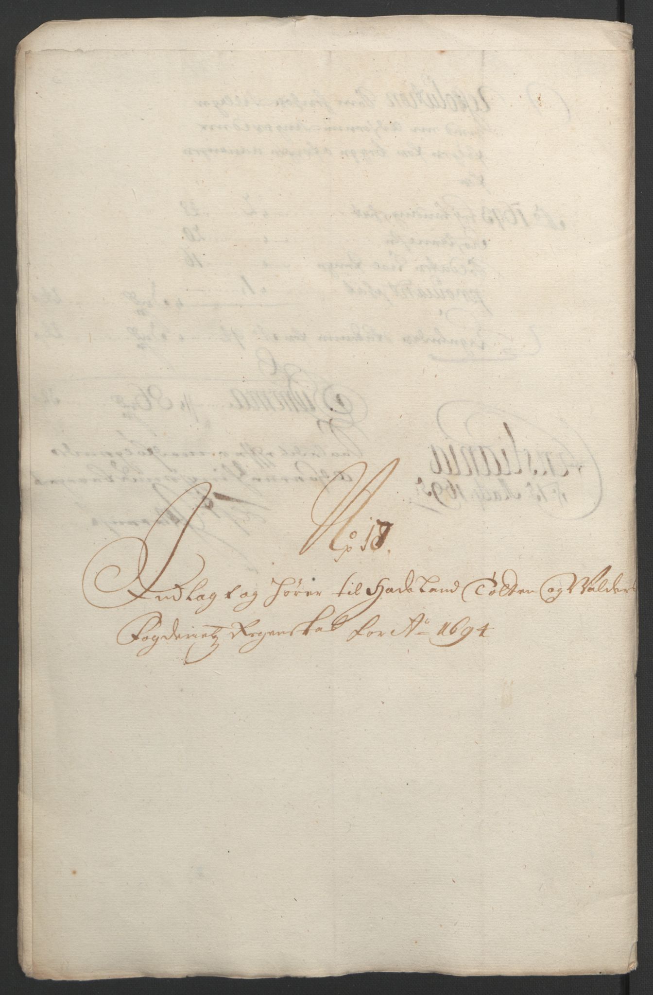 Rentekammeret inntil 1814, Reviderte regnskaper, Fogderegnskap, AV/RA-EA-4092/R18/L1292: Fogderegnskap Hadeland, Toten og Valdres, 1693-1694, p. 454