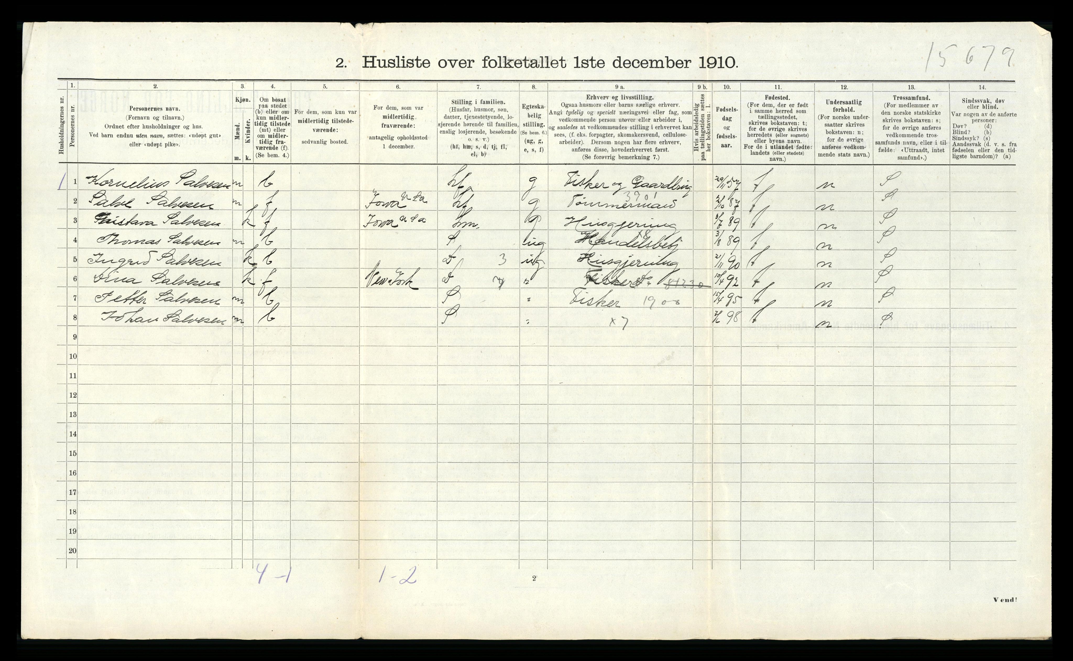 RA, 1910 census for Halse og Harkmark, 1910, p. 221