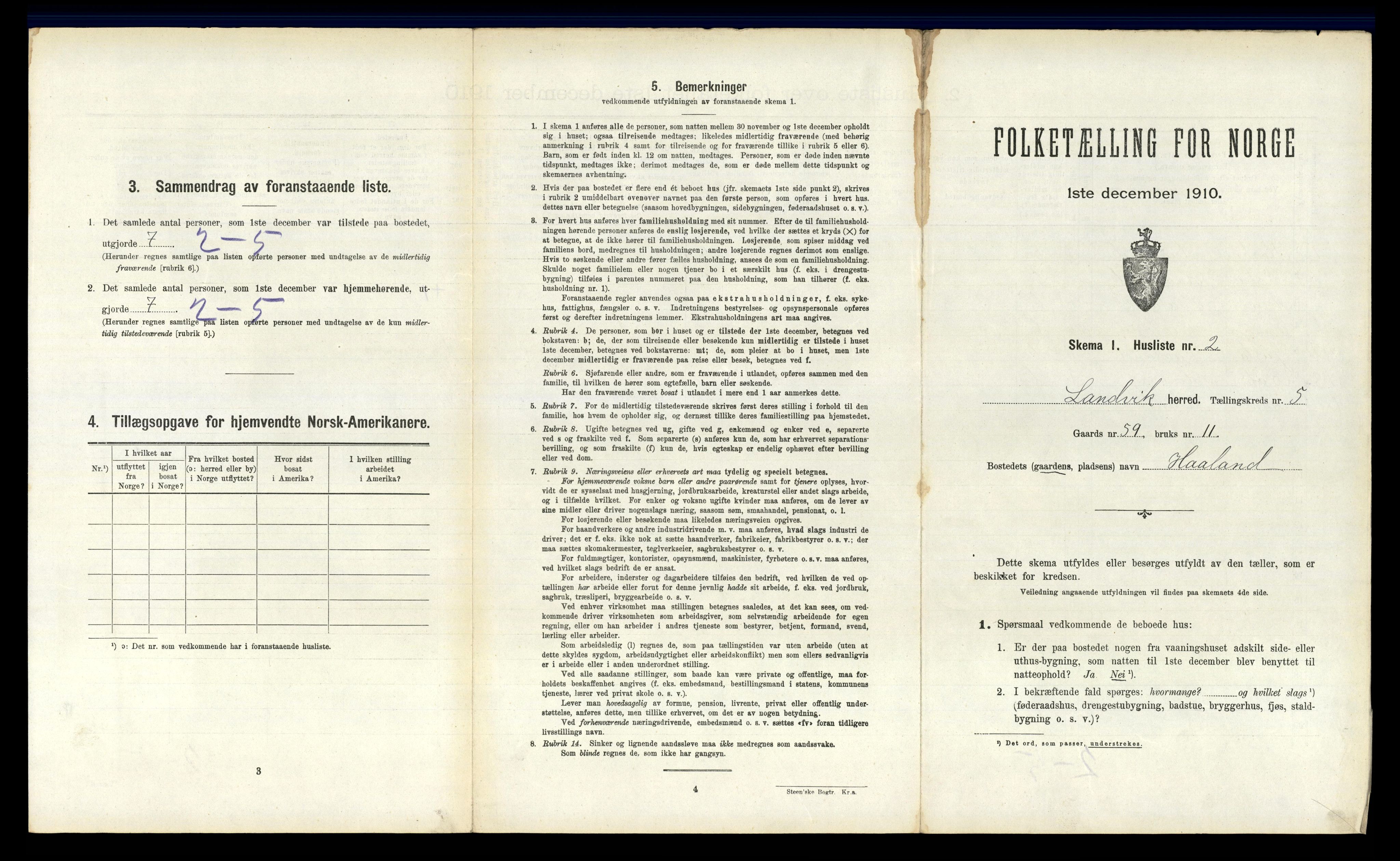 RA, 1910 census for Landvik, 1910, p. 750