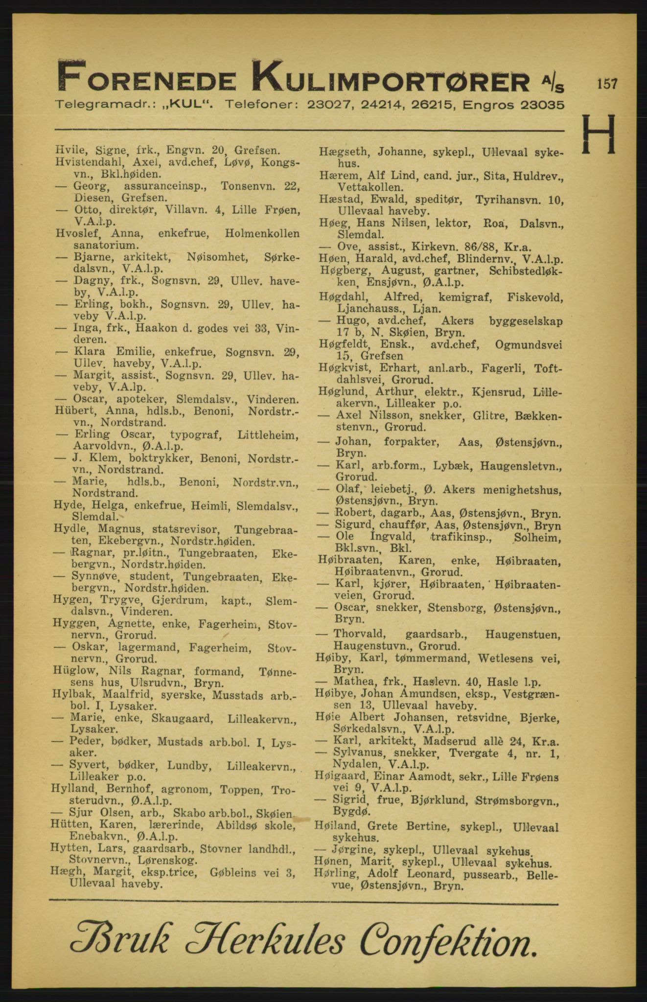 Aker adressebok/adressekalender, PUBL/001/A/003: Akers adressekalender, 1924-1925, p. 157