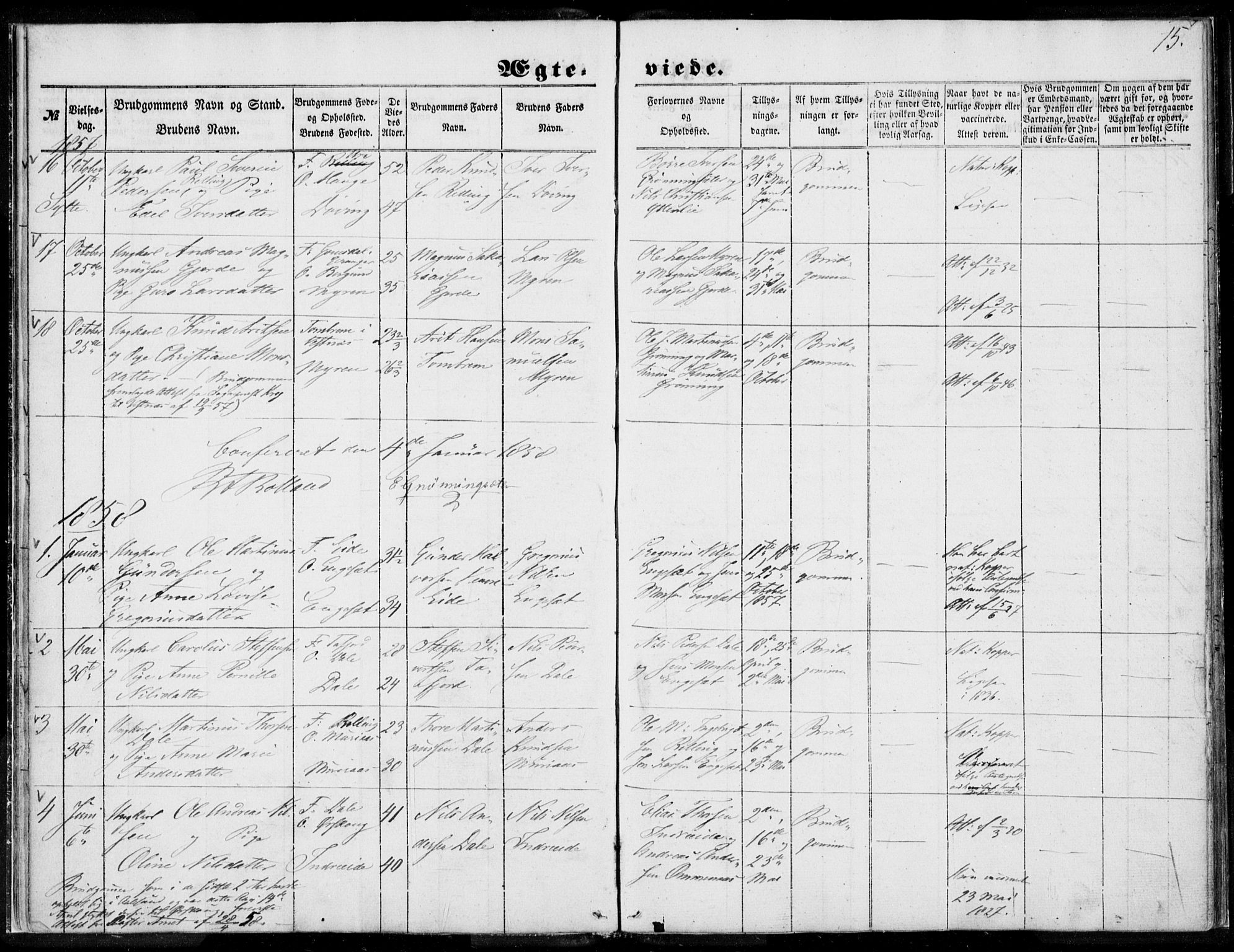 Ministerialprotokoller, klokkerbøker og fødselsregistre - Møre og Romsdal, AV/SAT-A-1454/519/L0250: Parish register (official) no. 519A09, 1850-1868, p. 15