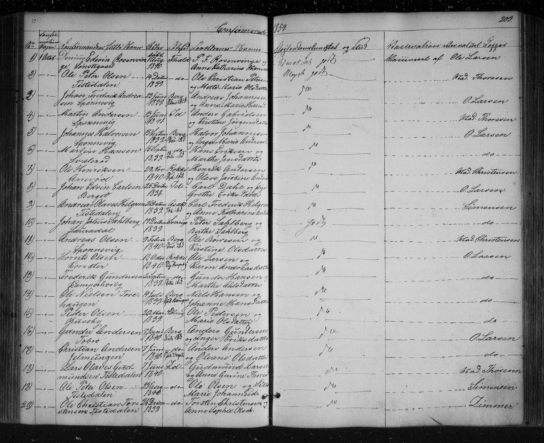 Berg prestekontor Kirkebøker, SAO/A-10902/F/Fa/L0004: Parish register (official) no. I 4, 1843-1860, p. 203