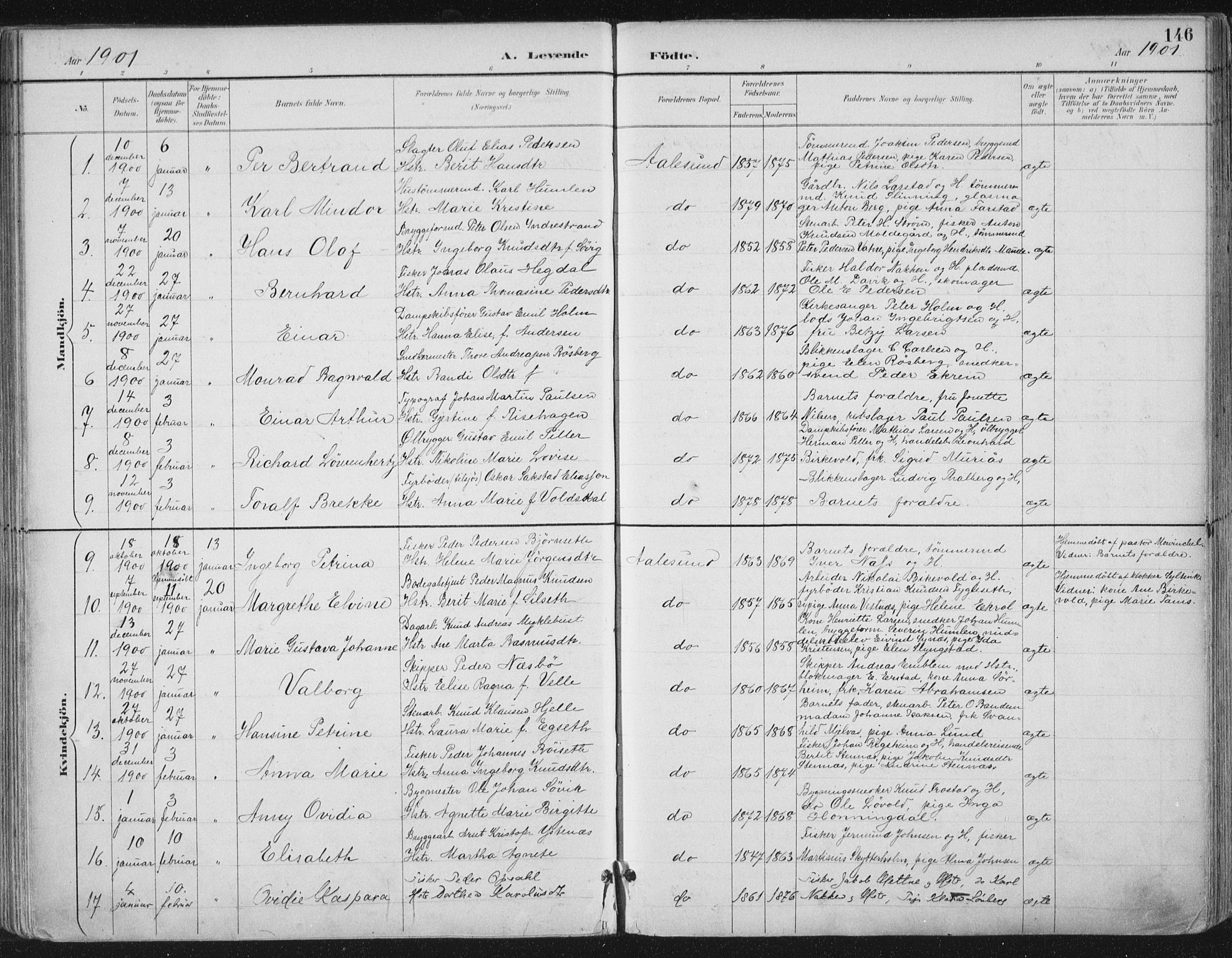 Ministerialprotokoller, klokkerbøker og fødselsregistre - Møre og Romsdal, SAT/A-1454/529/L0456: Parish register (official) no. 529A06, 1894-1906, p. 146