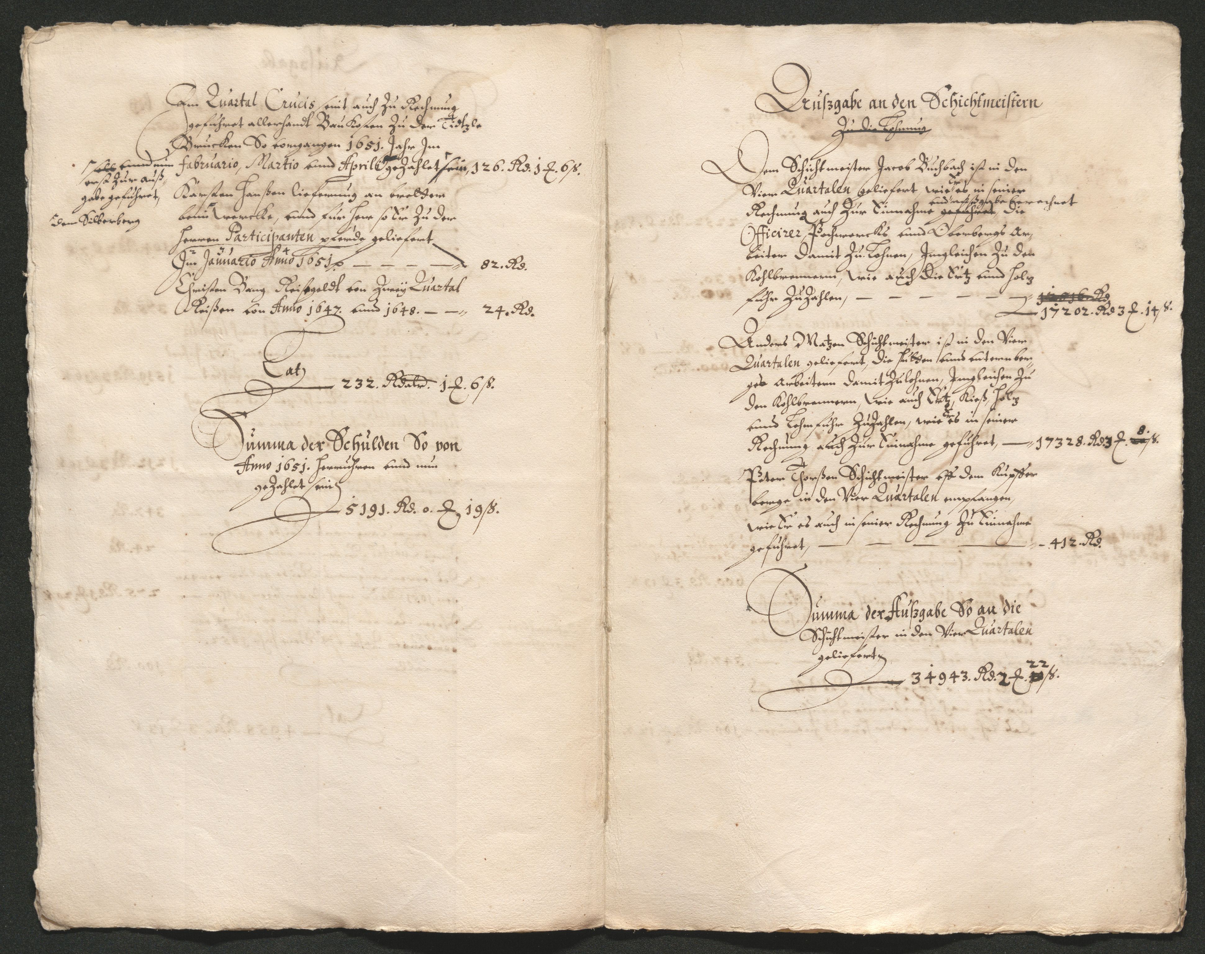 Kongsberg Sølvverk 1623-1816, SAKO/EA-3135/001/D/Dc/Dcd/L0034: Utgiftsregnskap for gruver m.m. , 1651-1659, p. 4