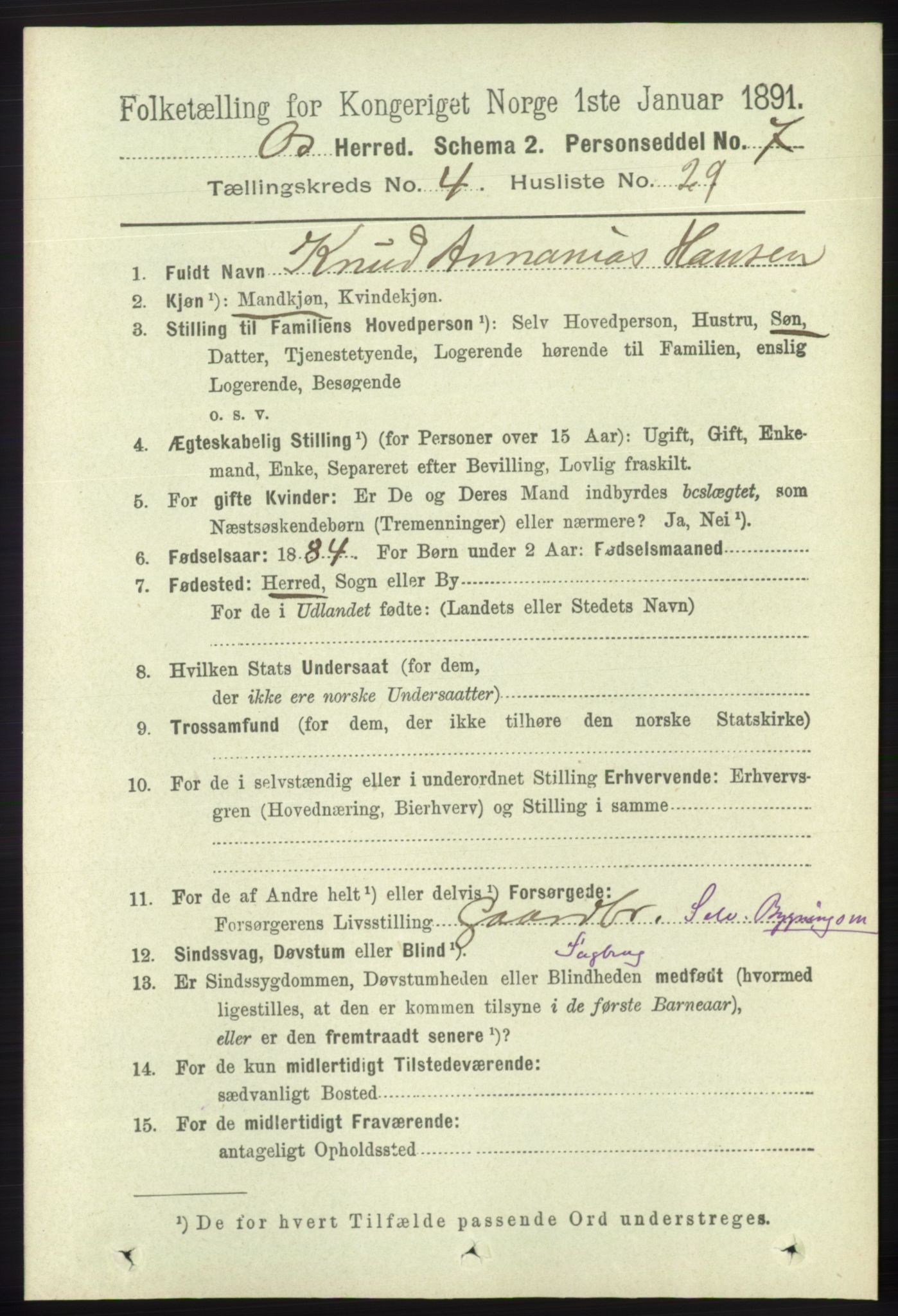 RA, 1891 census for 1243 Os, 1891, p. 1079