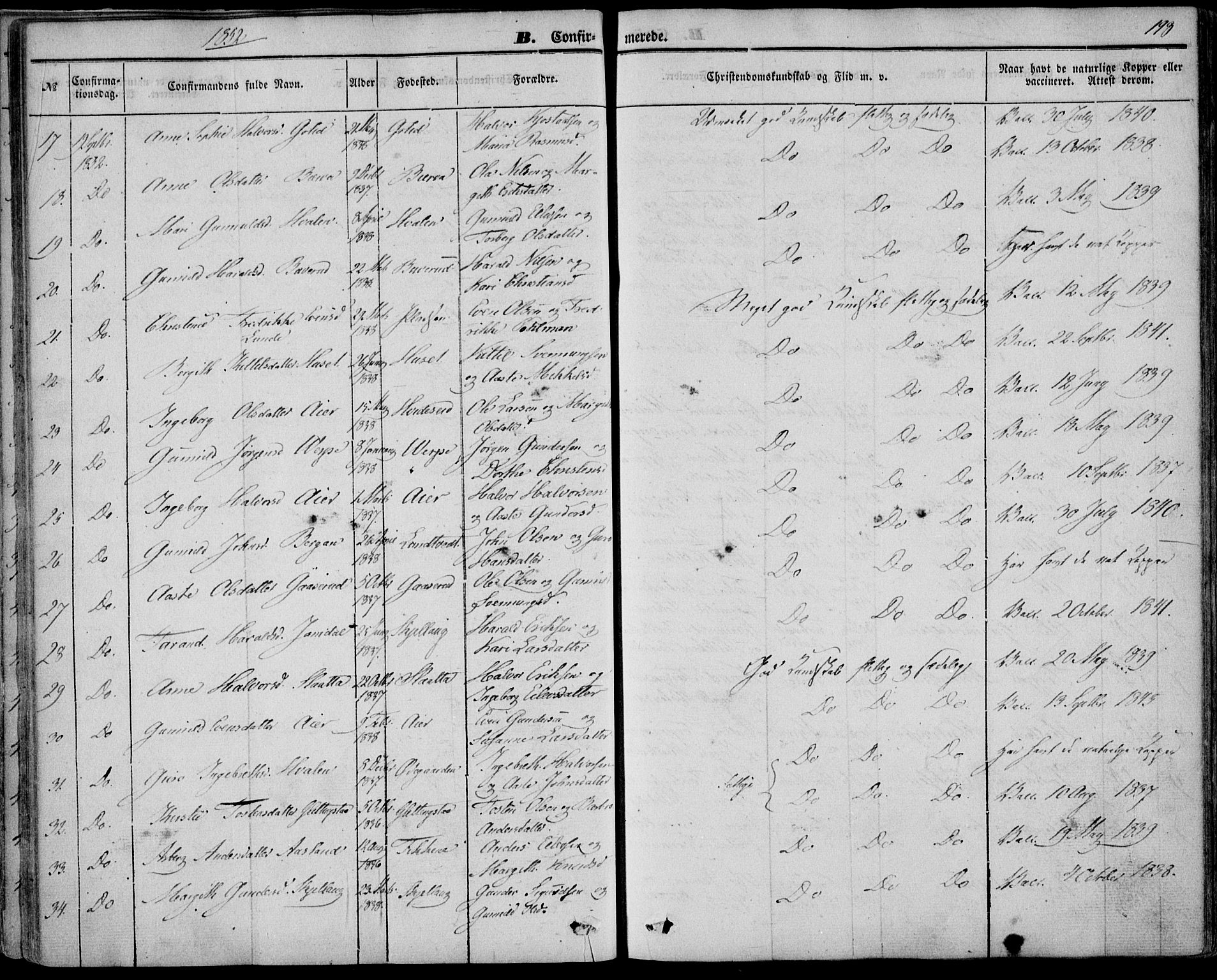 Bø kirkebøker, AV/SAKO-A-257/F/Fa/L0008: Parish register (official) no. 8, 1849-1861, p. 198