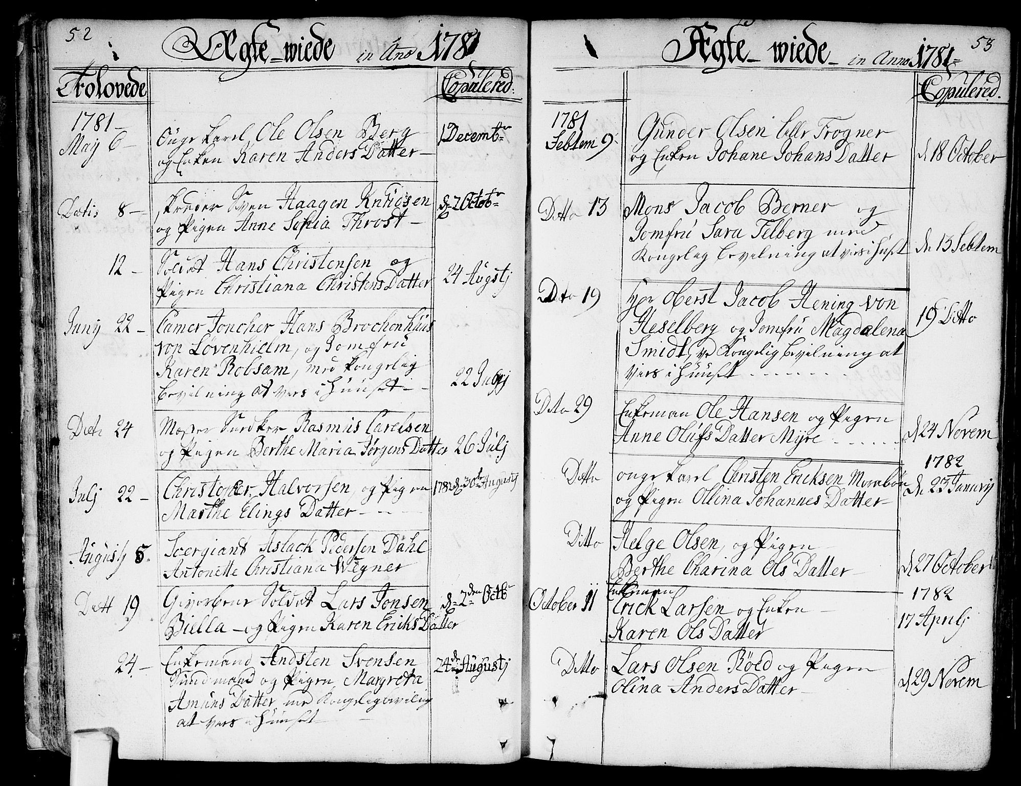 Bragernes kirkebøker, SAKO/A-6/F/Fa/L0005: Parish register (official) no. I 5, 1759-1781, p. 52-53