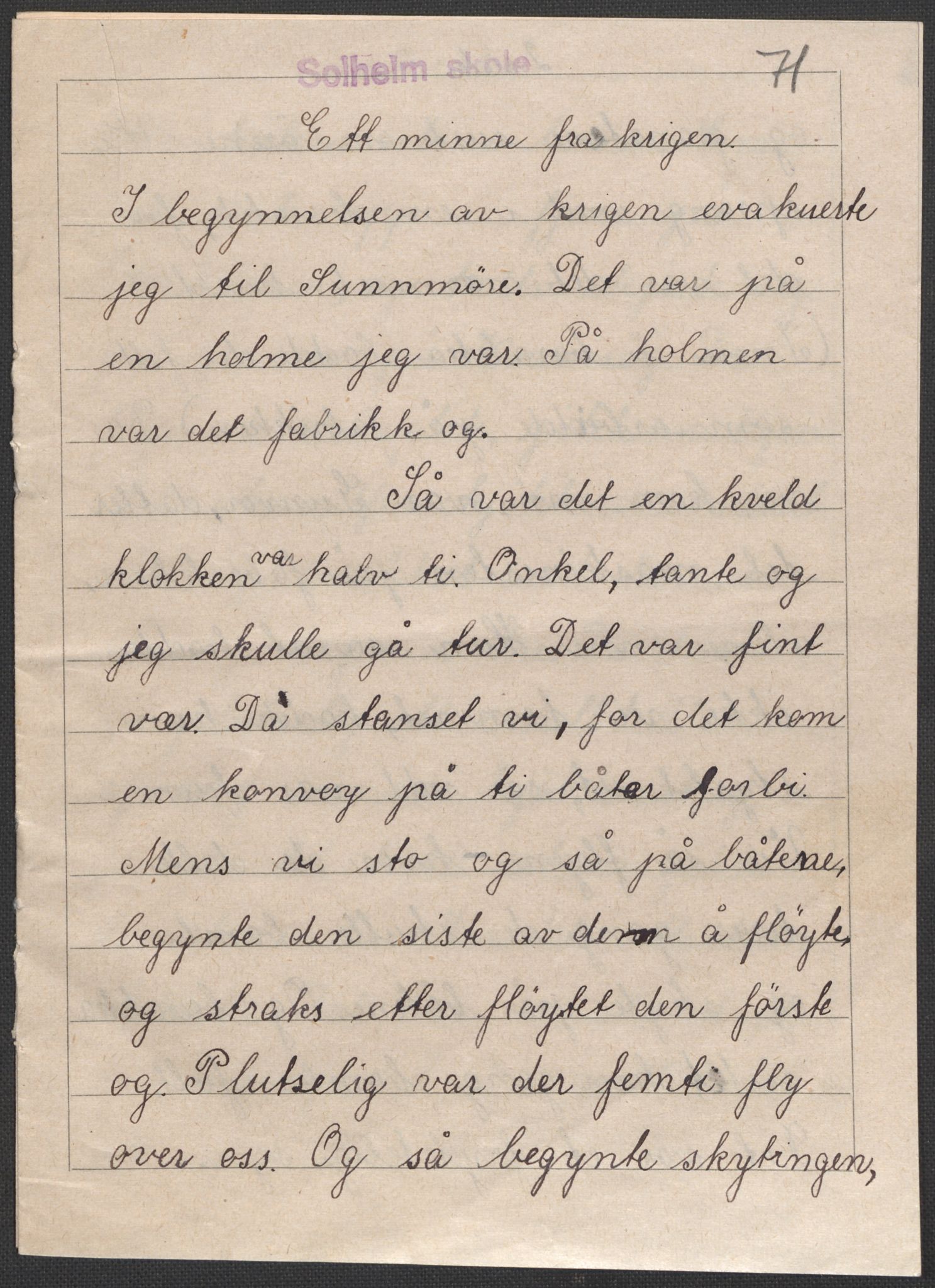 Det norske totalavholdsselskap, AV/RA-PA-0419/E/Eb/L0603: Skolestiler om krigstida (ordnet topografisk etter distrikt og skole), 1946, p. 31